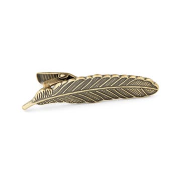Gold-Tone Vintage Feather Short Tie Clip Gold-Tone Vintage Feather Short Tie Clip