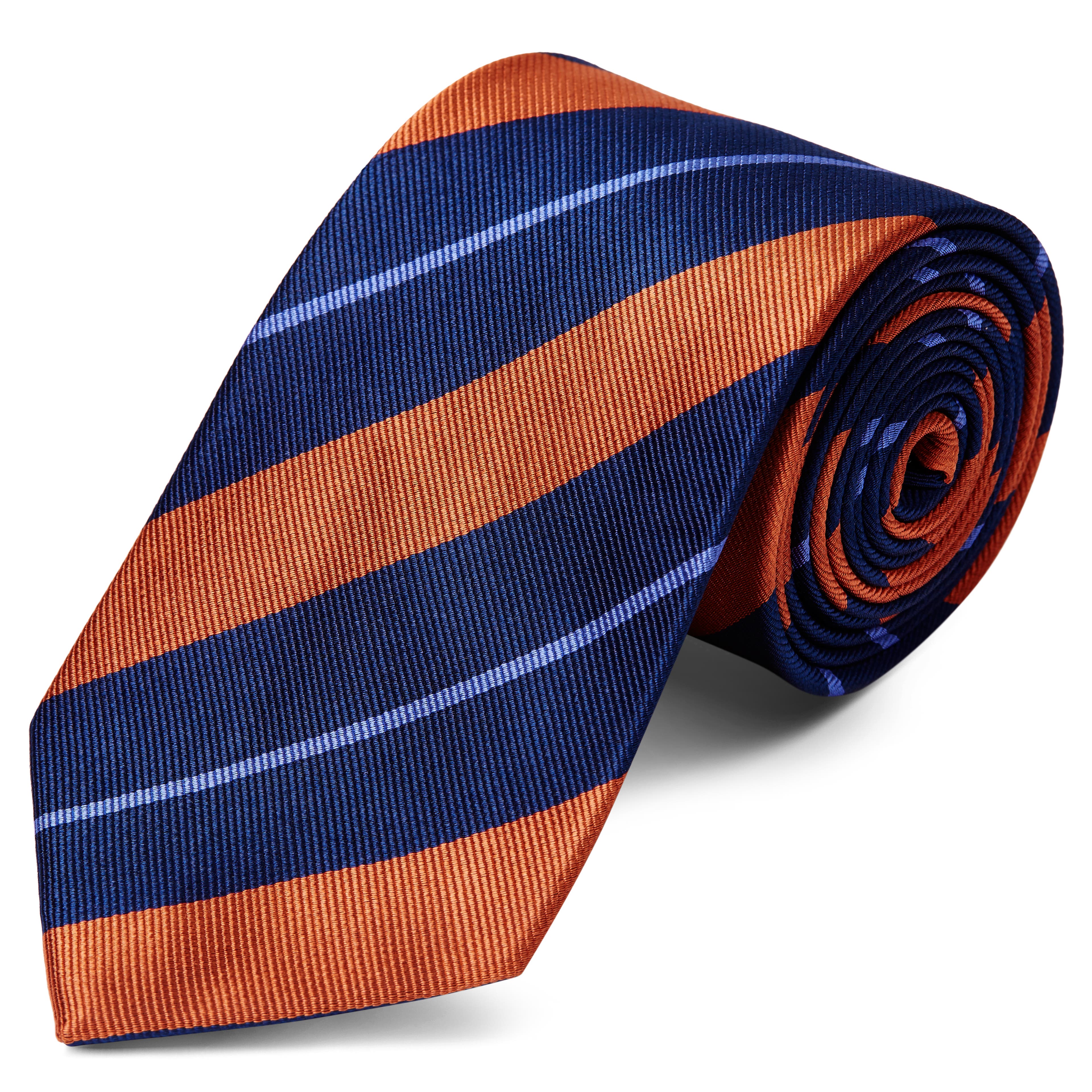 8 cm Orange & Pastel Blue Silk Tie