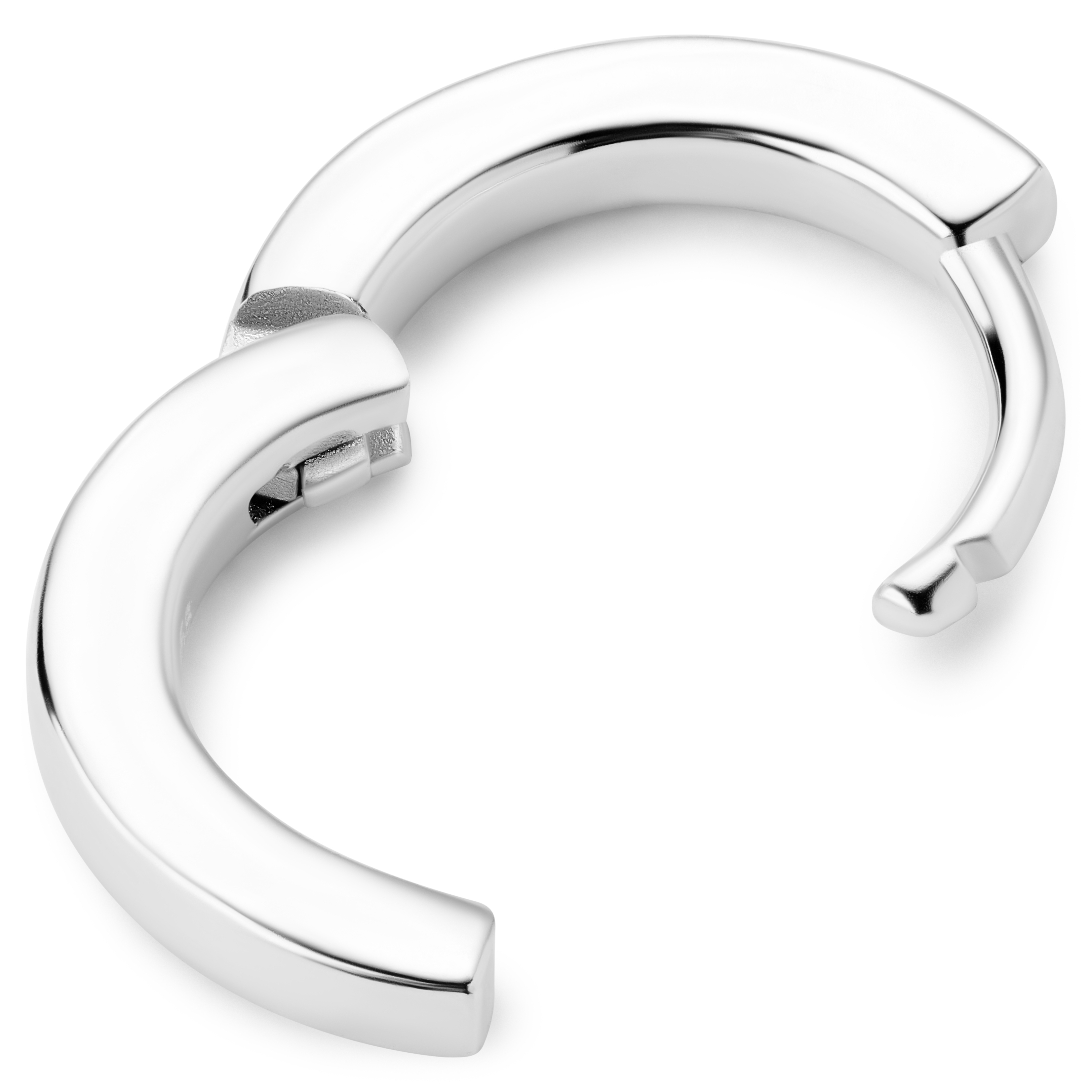 Huggie | Thin 7 mm Sterling Silver Flat Hoop Earring - 2