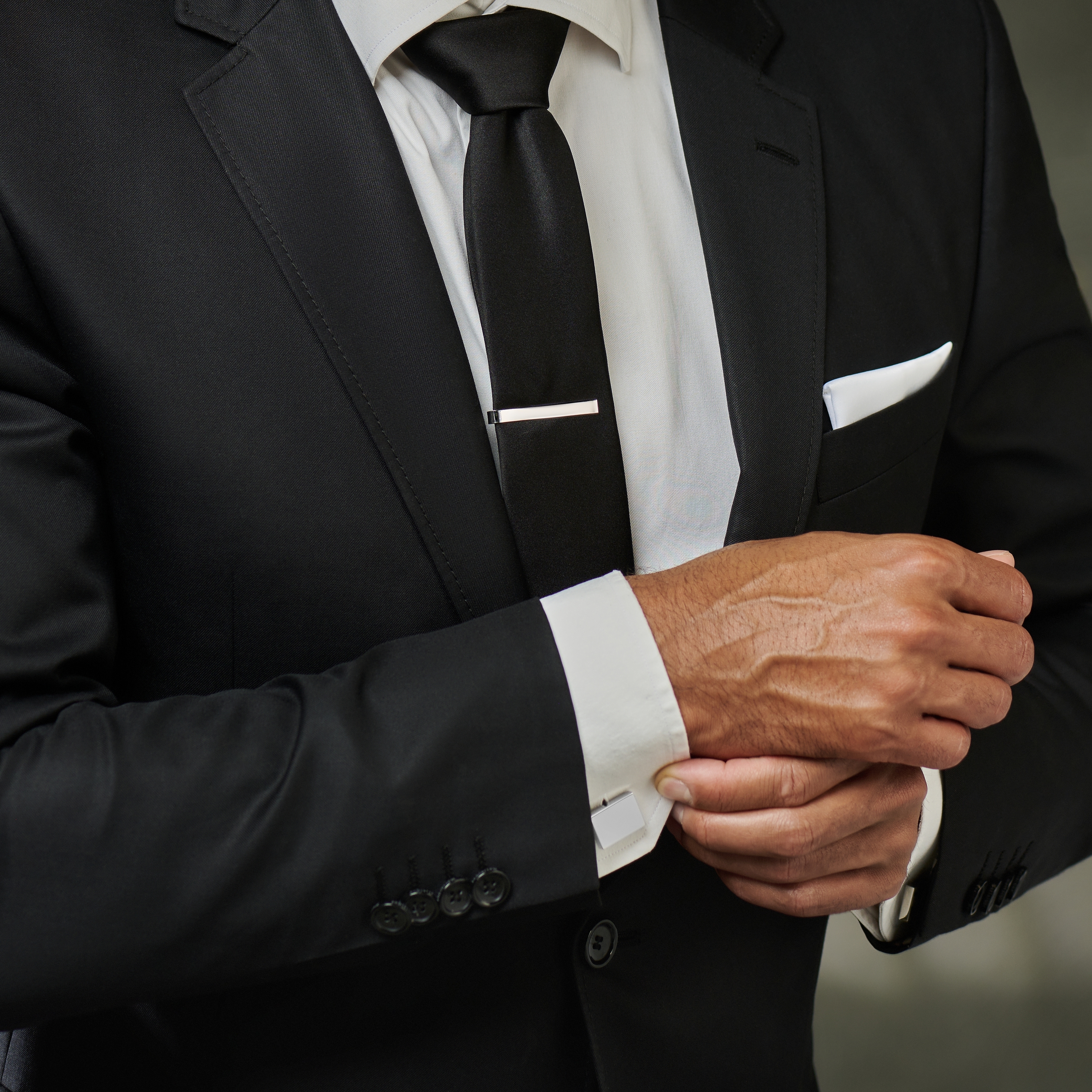 Manschettenknöpfe mit Krawattenklammer - 2