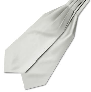 Grogrénový kravatový šál v bledosivej farbe