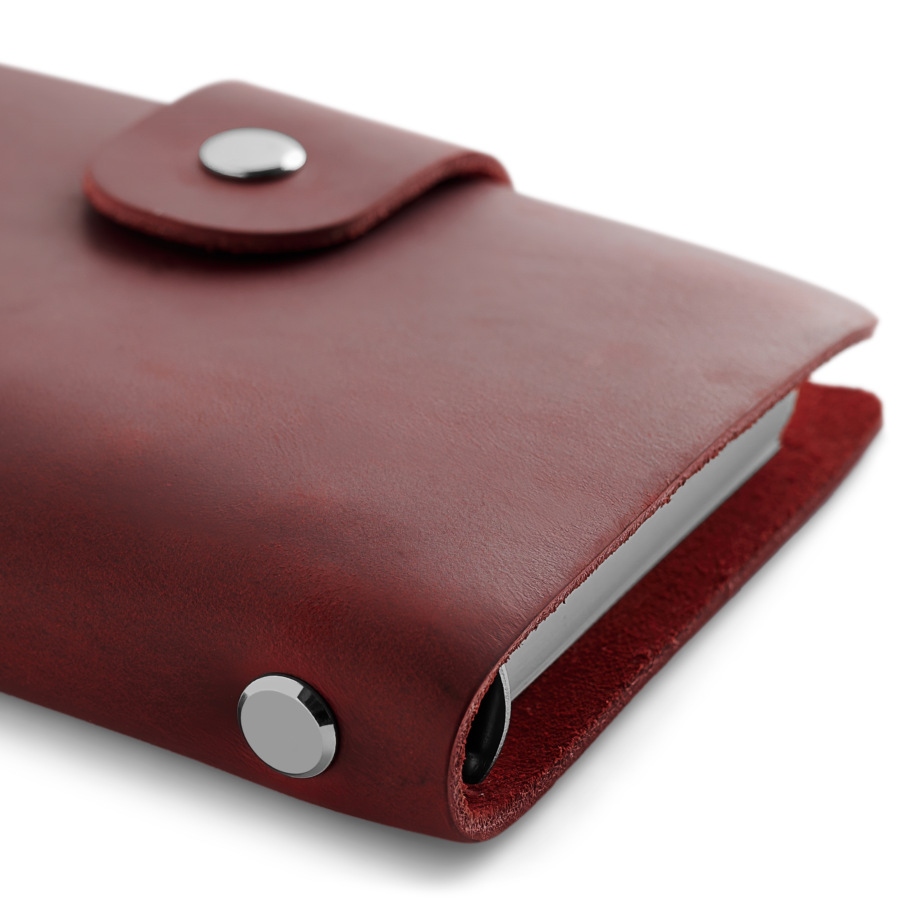 Notebook | Czerwona Skóra | Zapięcie na Guzik - 4