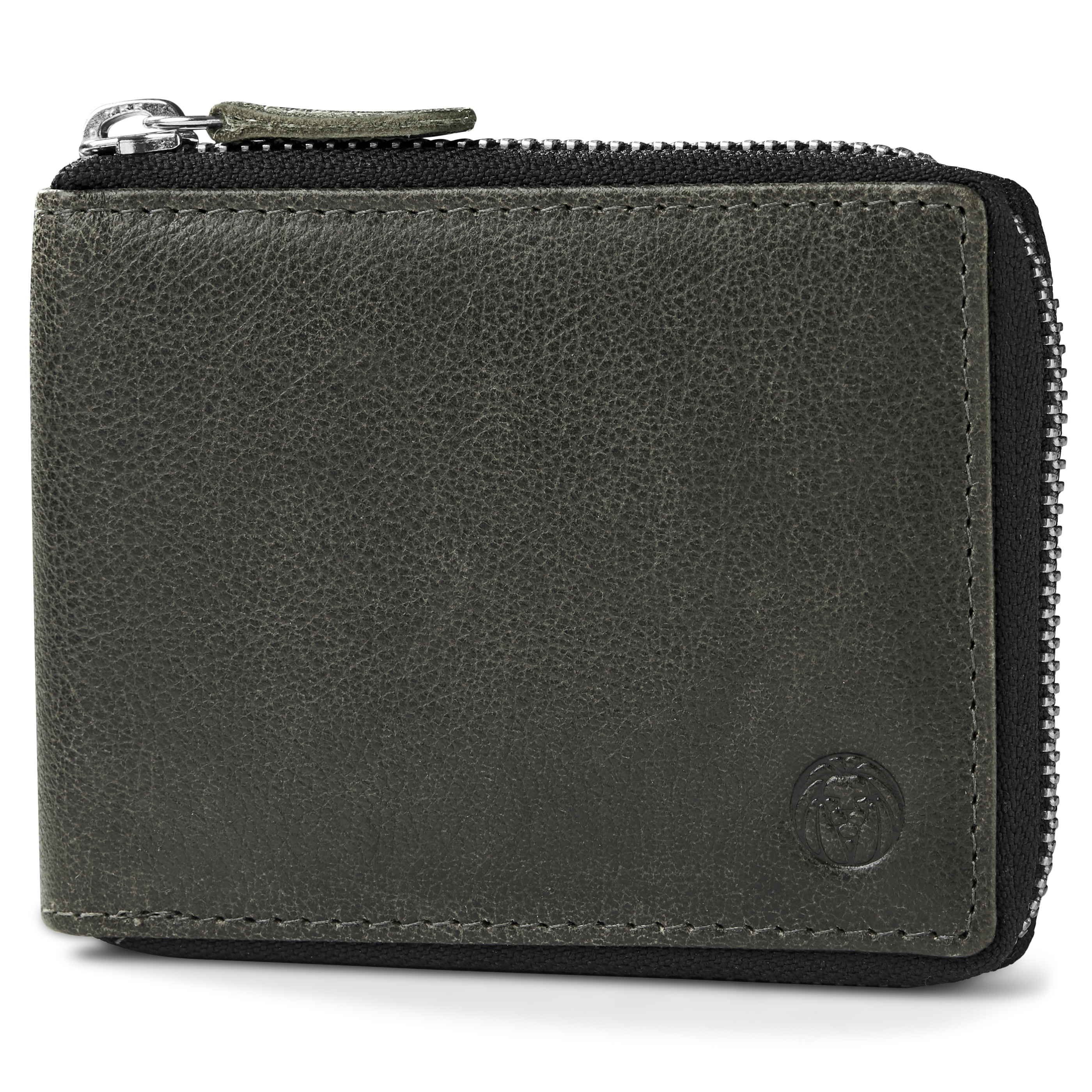 Licio Braungraue RFID Leder Geldbörse Mit Reißverschluss - 1