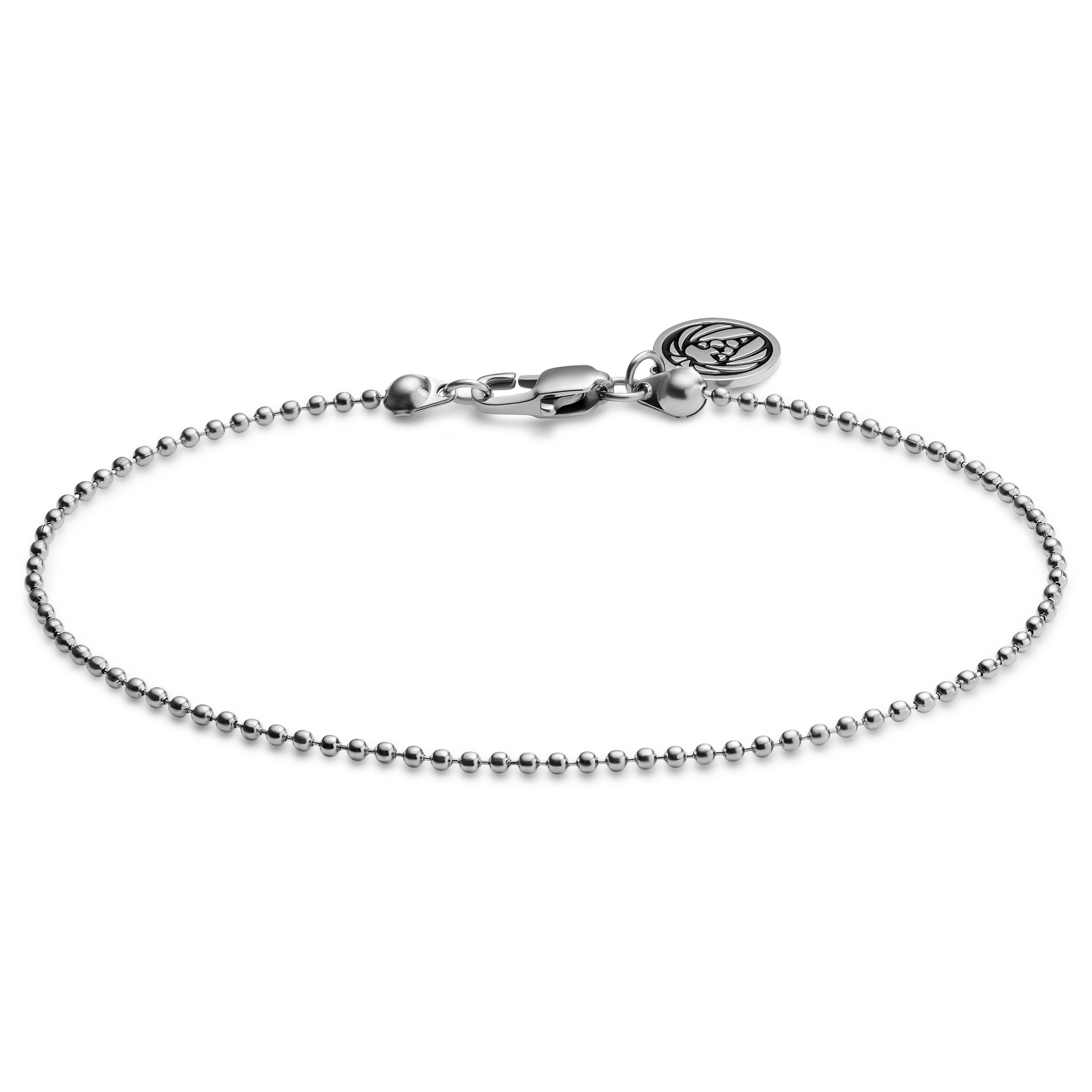 Sterling Silver With Snake Chain And Beaded Chain Bracelet - A New