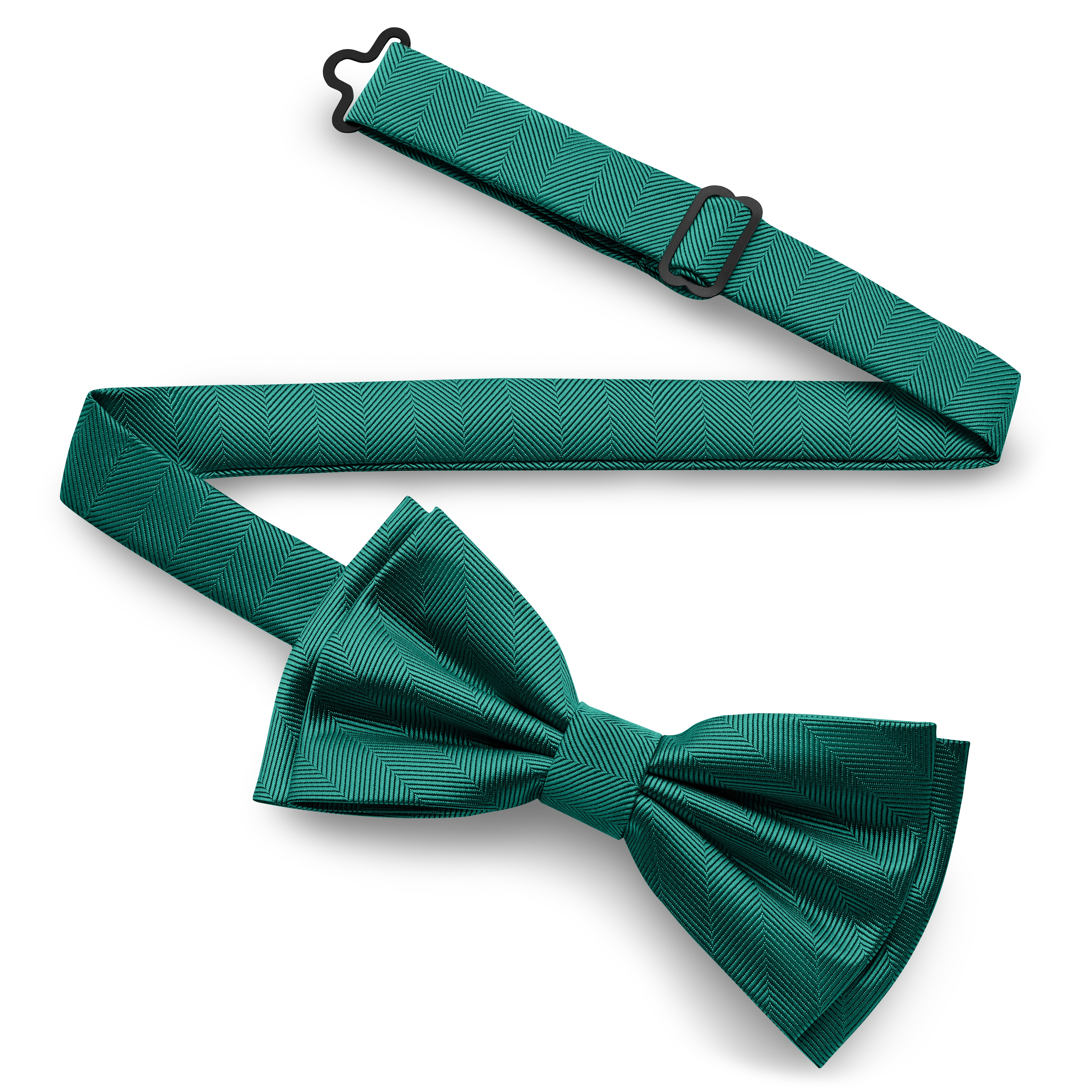 Smaragdgroene Voorgebonden Vlinderdas met Visgraatmotief - 2