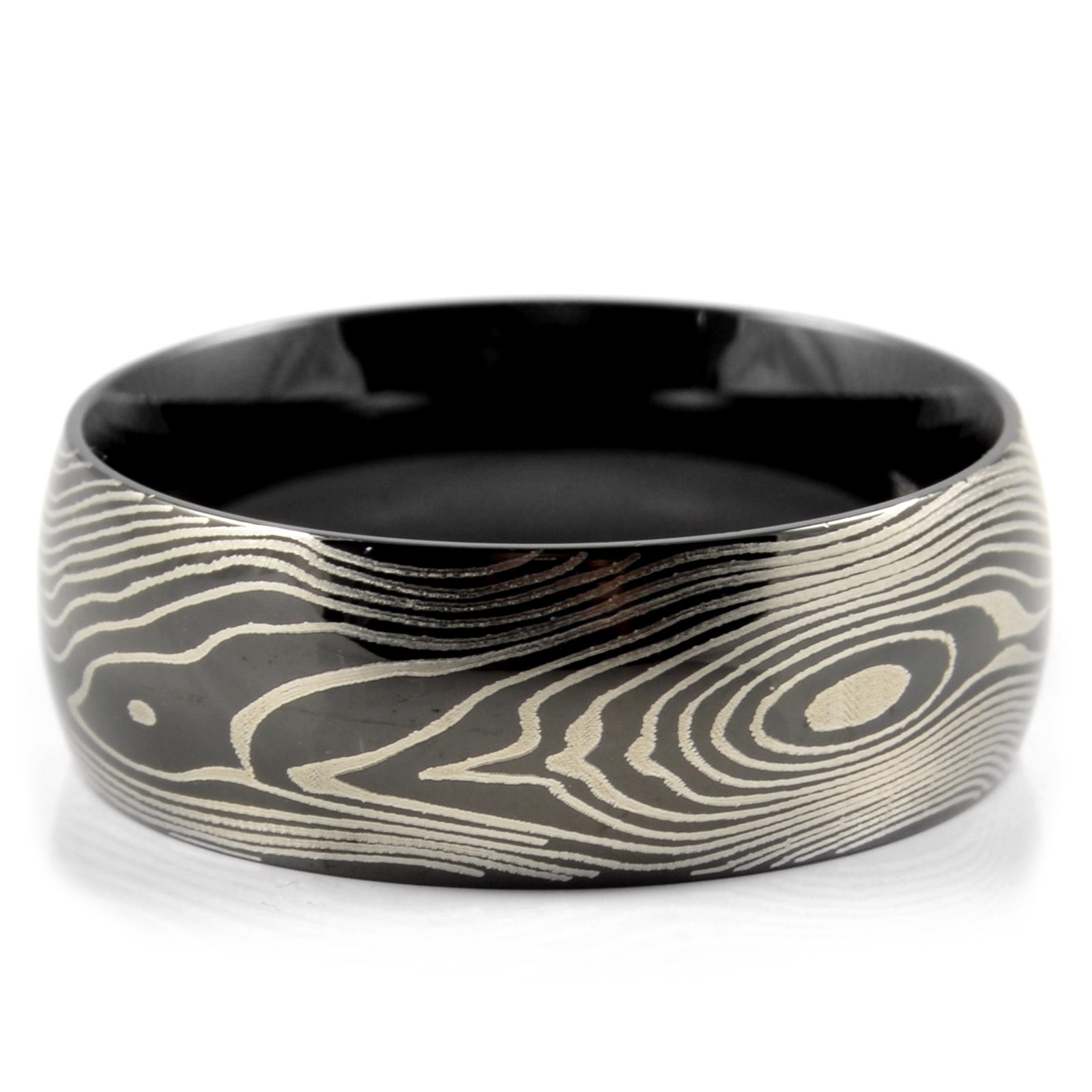 Schwarzer Zebra Stahlring - 2