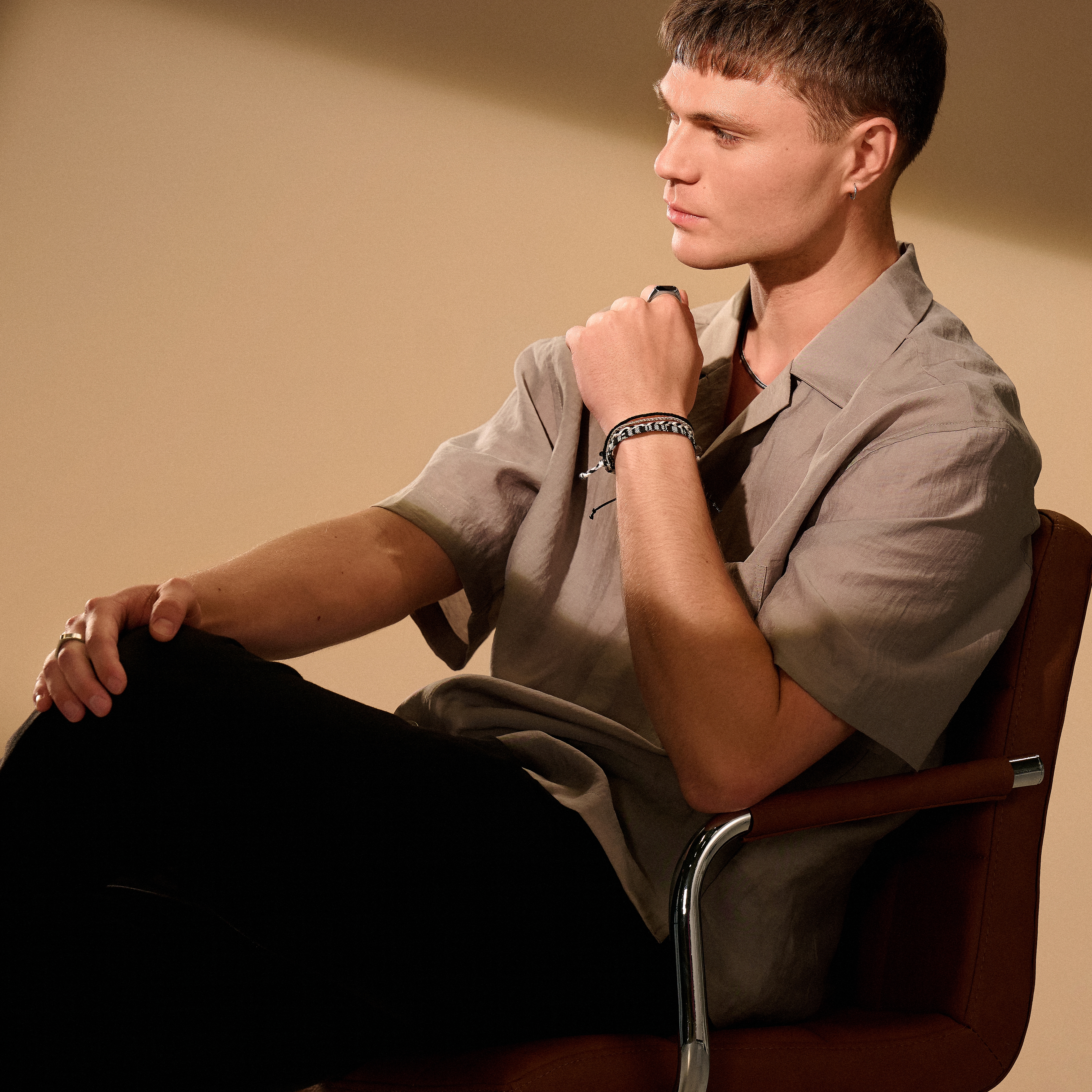 Sort og Hvit Surfer Tekstilarmbånd - 5