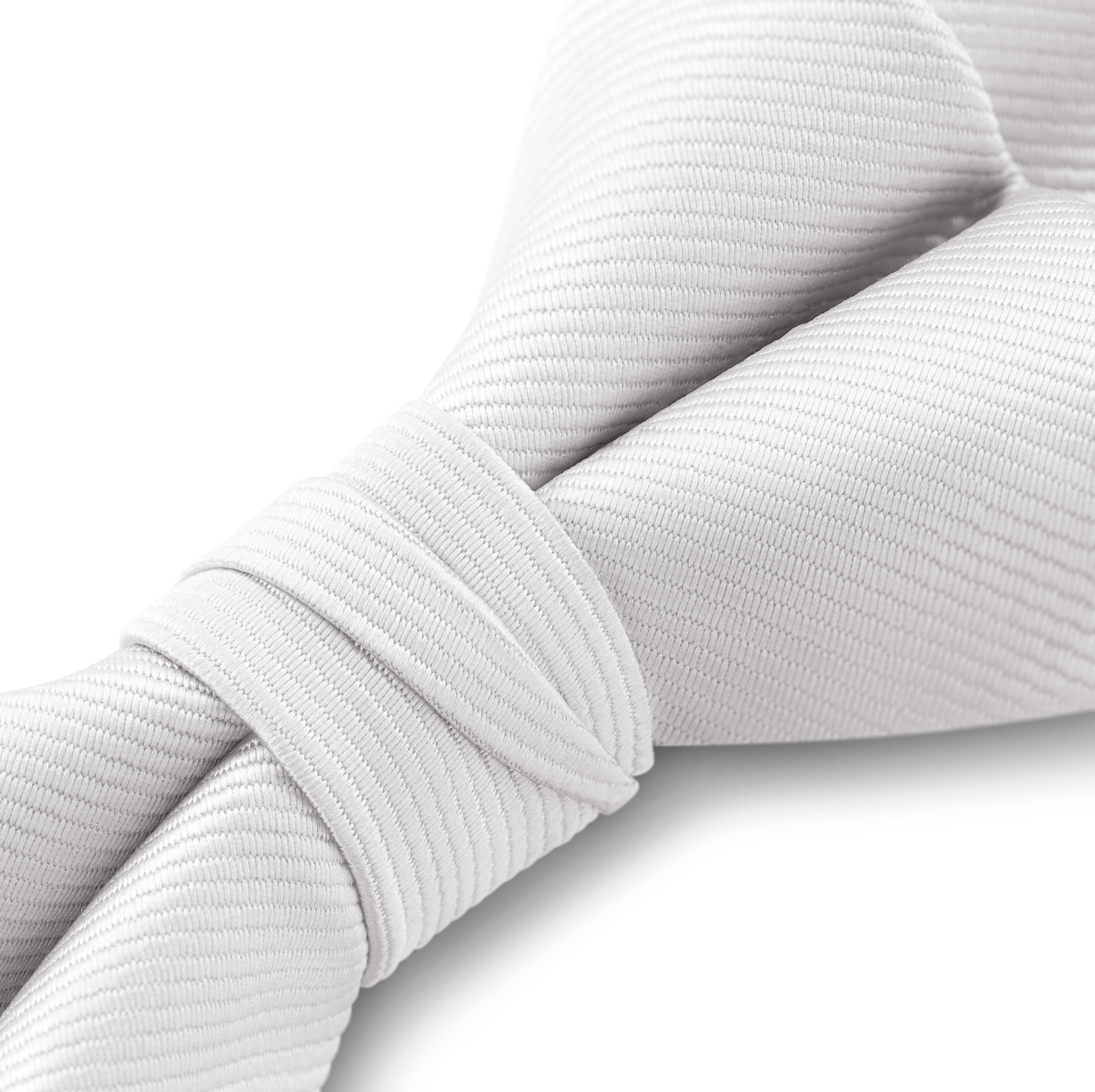 Papillon pre-annodato bianco a punta di diamante con motivo gros-grain - 3