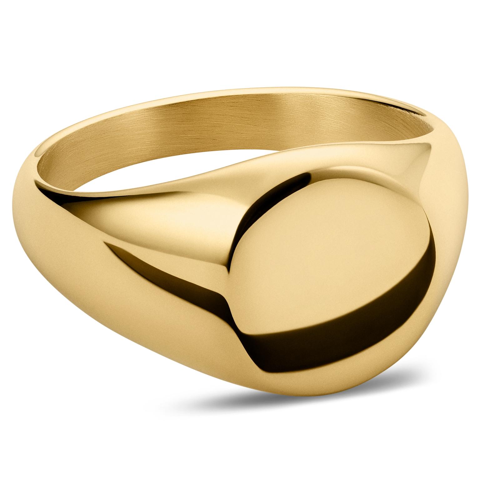 Goudkleurige Mason Ring Goudkleurige Mason Ring