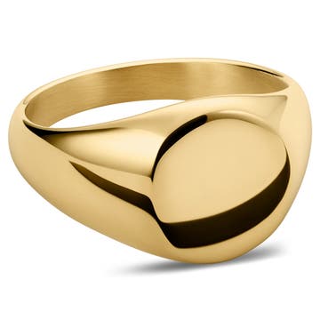 Gold-Tone Round Signet Ring