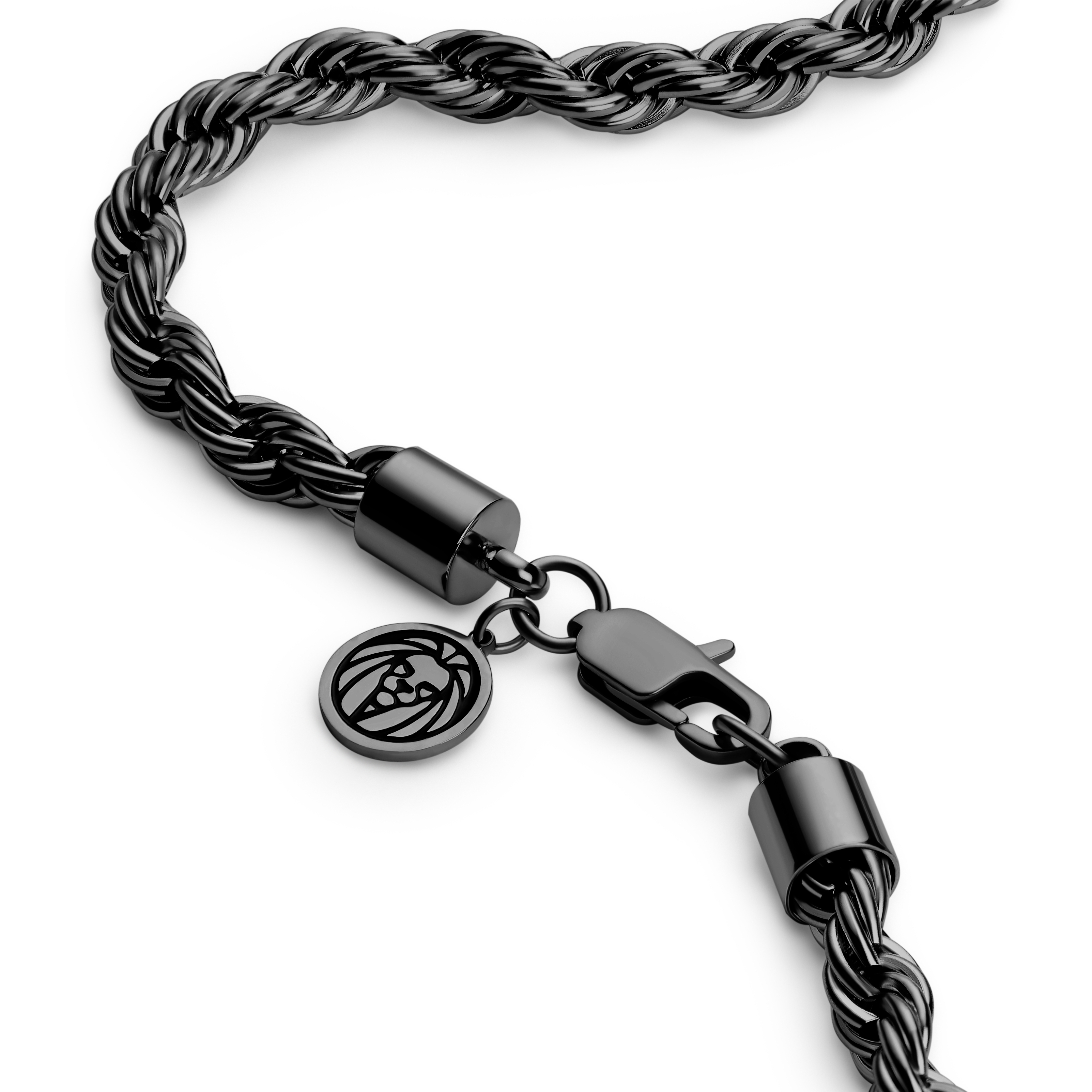 Essentials | Collar de cadena de cuerda en negro metalizado de 6 mm - 3