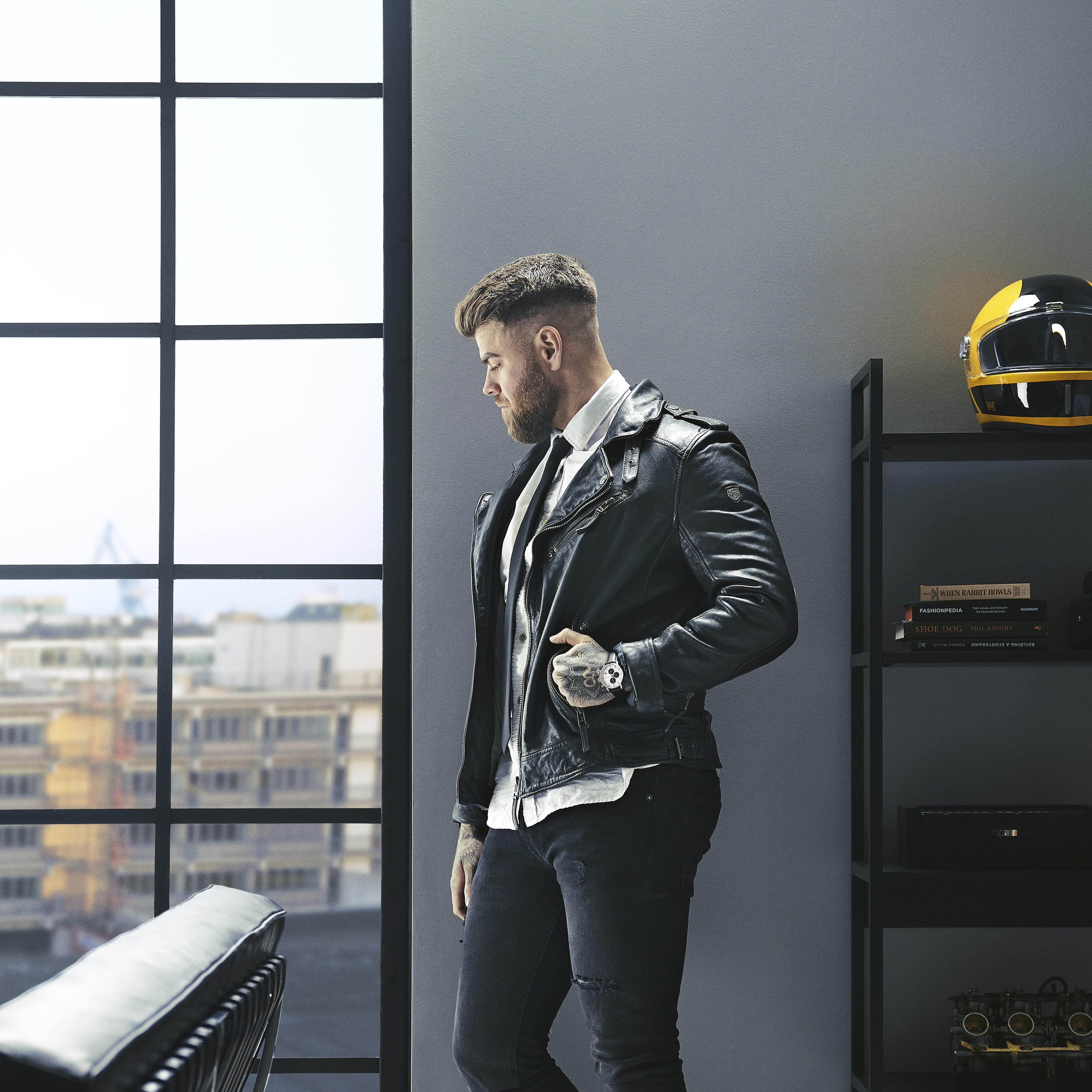 Ternion | Rozsdamentes acél, fekete és fehér két időzónás karóra - 5