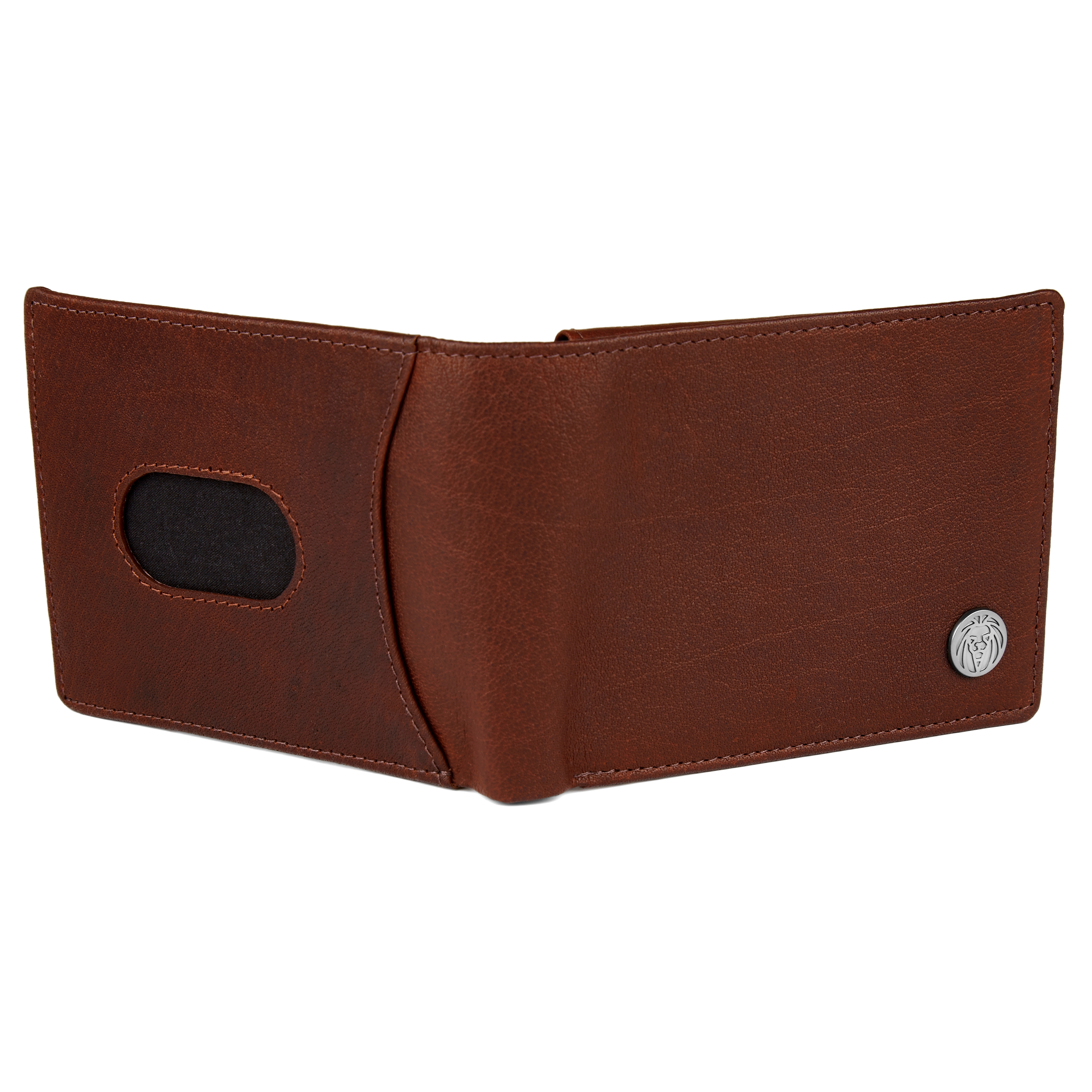 Cartera de cuero de pliegue doble rápido marrón Oxford - 3