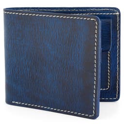 Blue Bi-Fold Dermot Leather Wallet