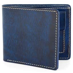 Blue Bi-Fold Leather Wallet