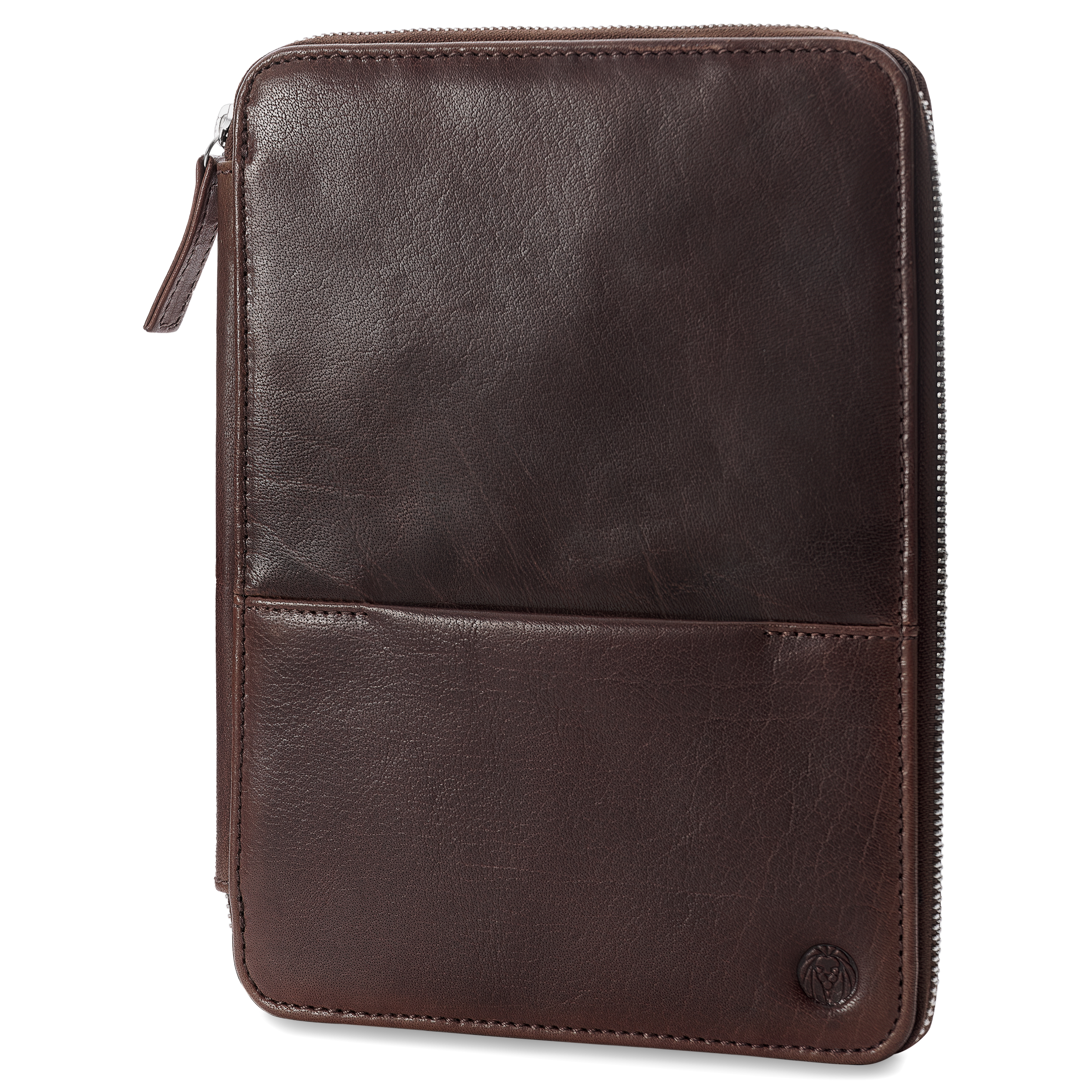 Brown Zippered Refillable Buffalo Leather Notebook & Journal Cover - 2