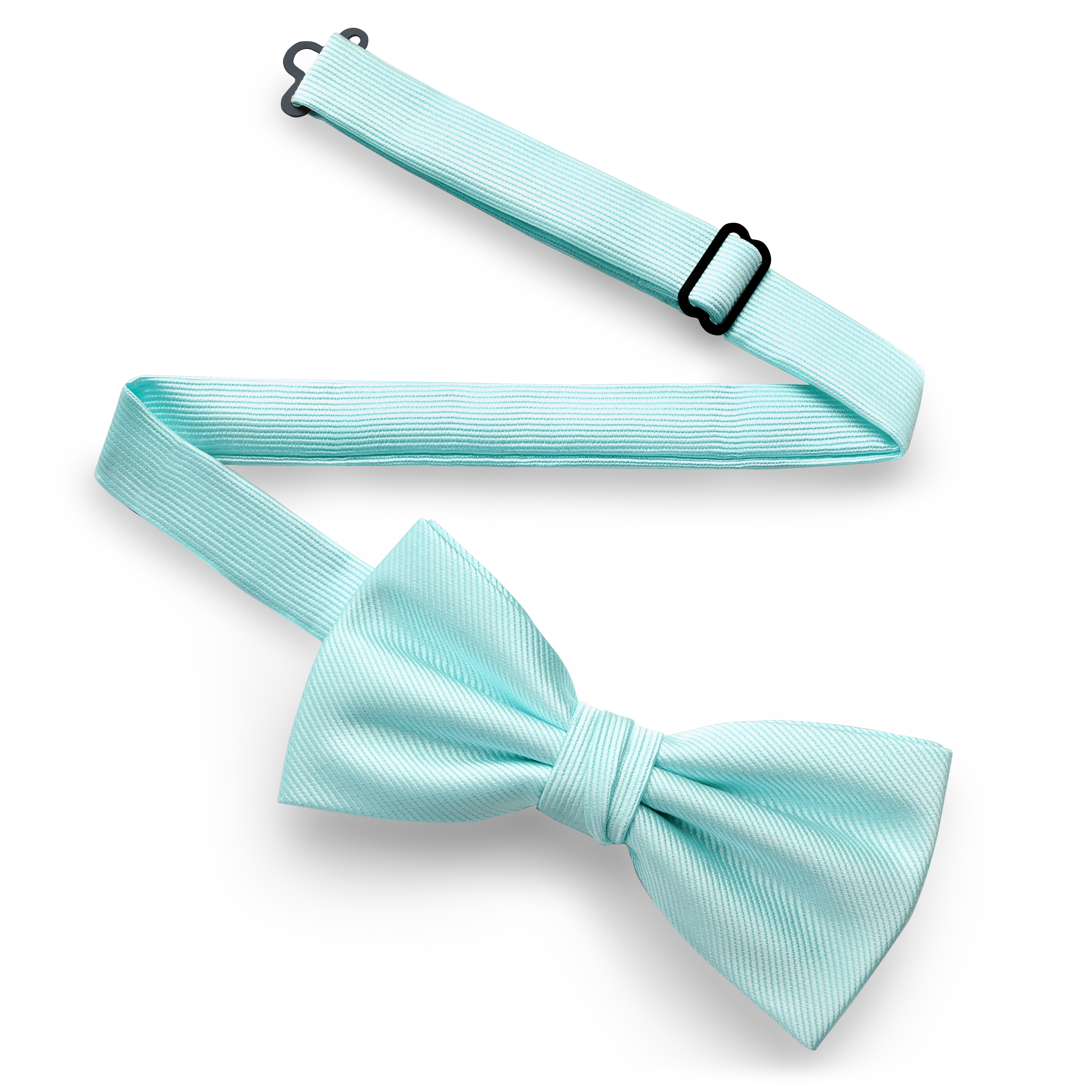 Nœud papillon pré-noué en tissu gros-grain bleu layette - 3