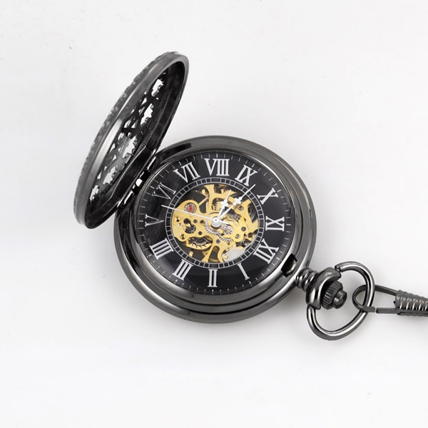 Sort Klassisk Lommeur - 3