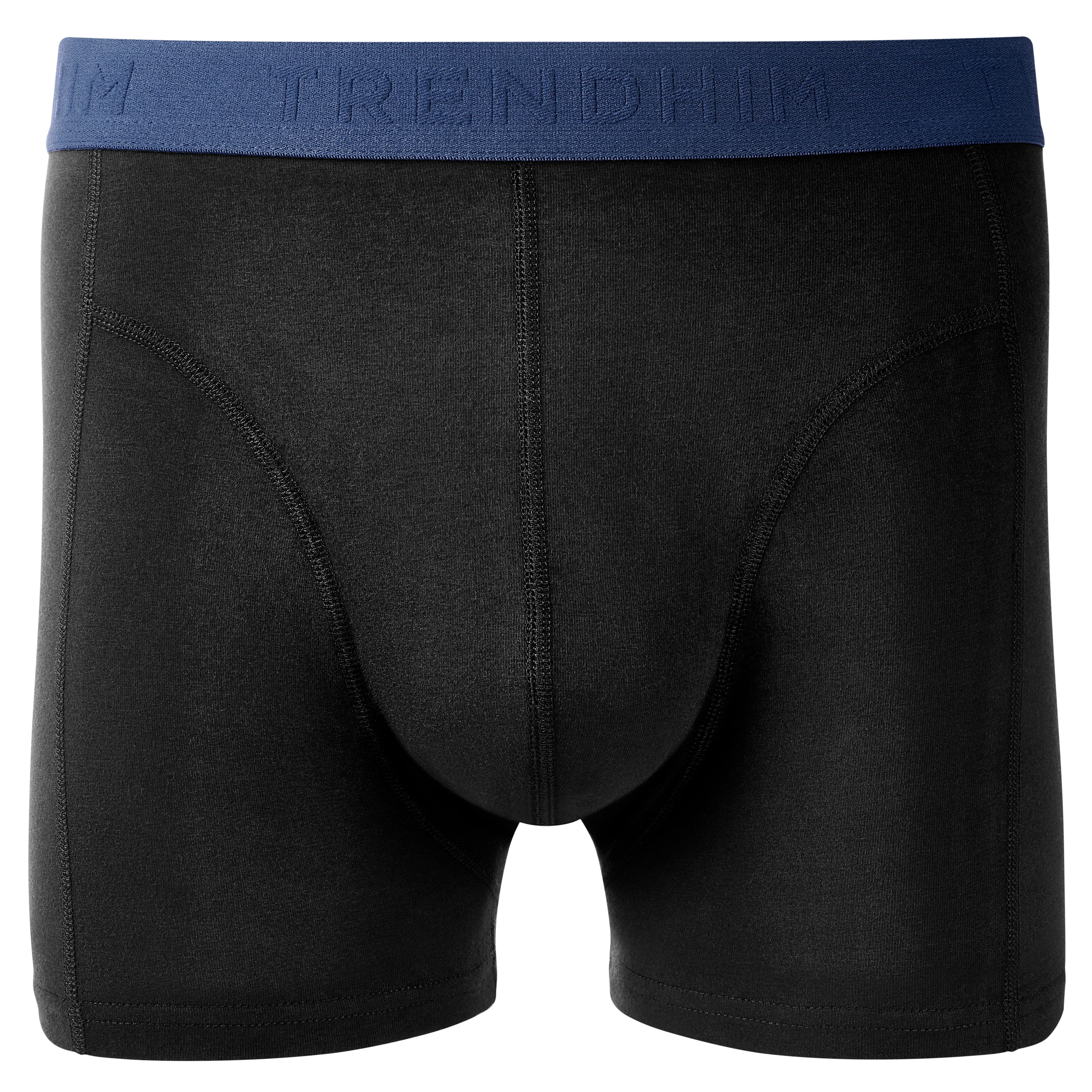 FlexFeel | Black Cotton Boxer Briefs with Navy Blue Waistband FlexFeel | Black Cotton Boxer Briefs with Navy Blue Waistband