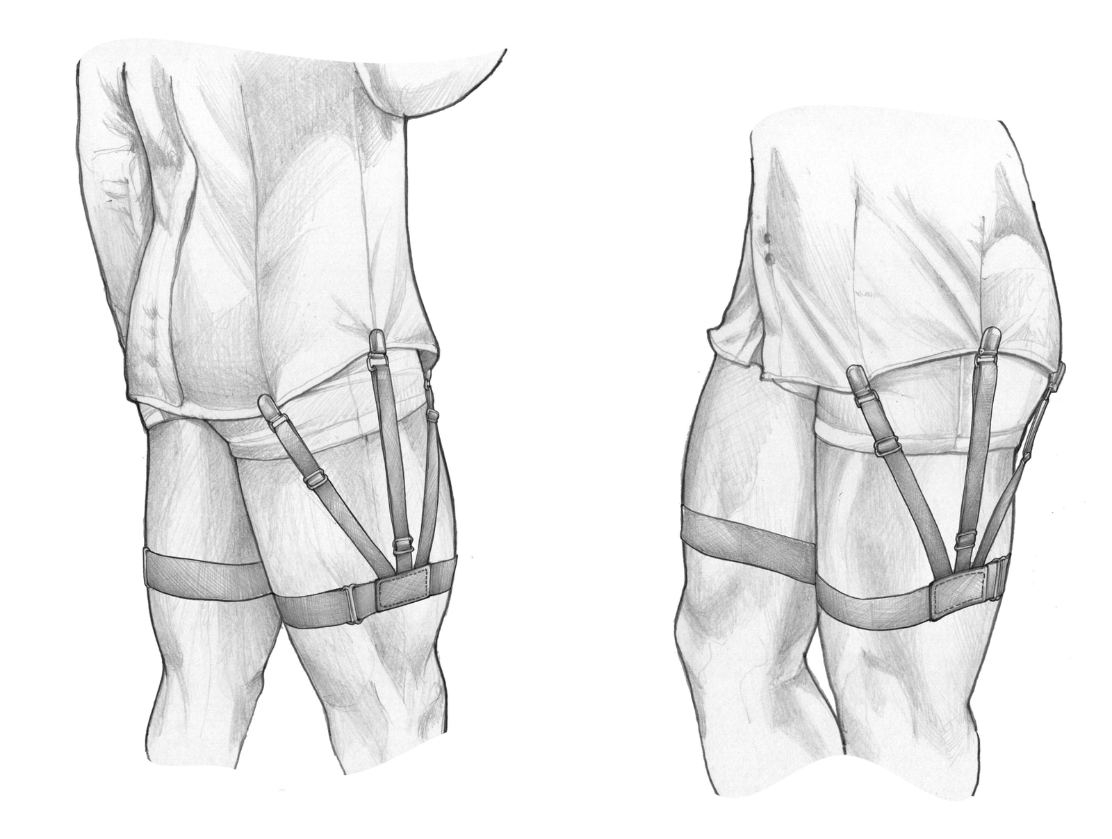 Set van 2 Zwarte Overhemdbretels in W-stijl - 3