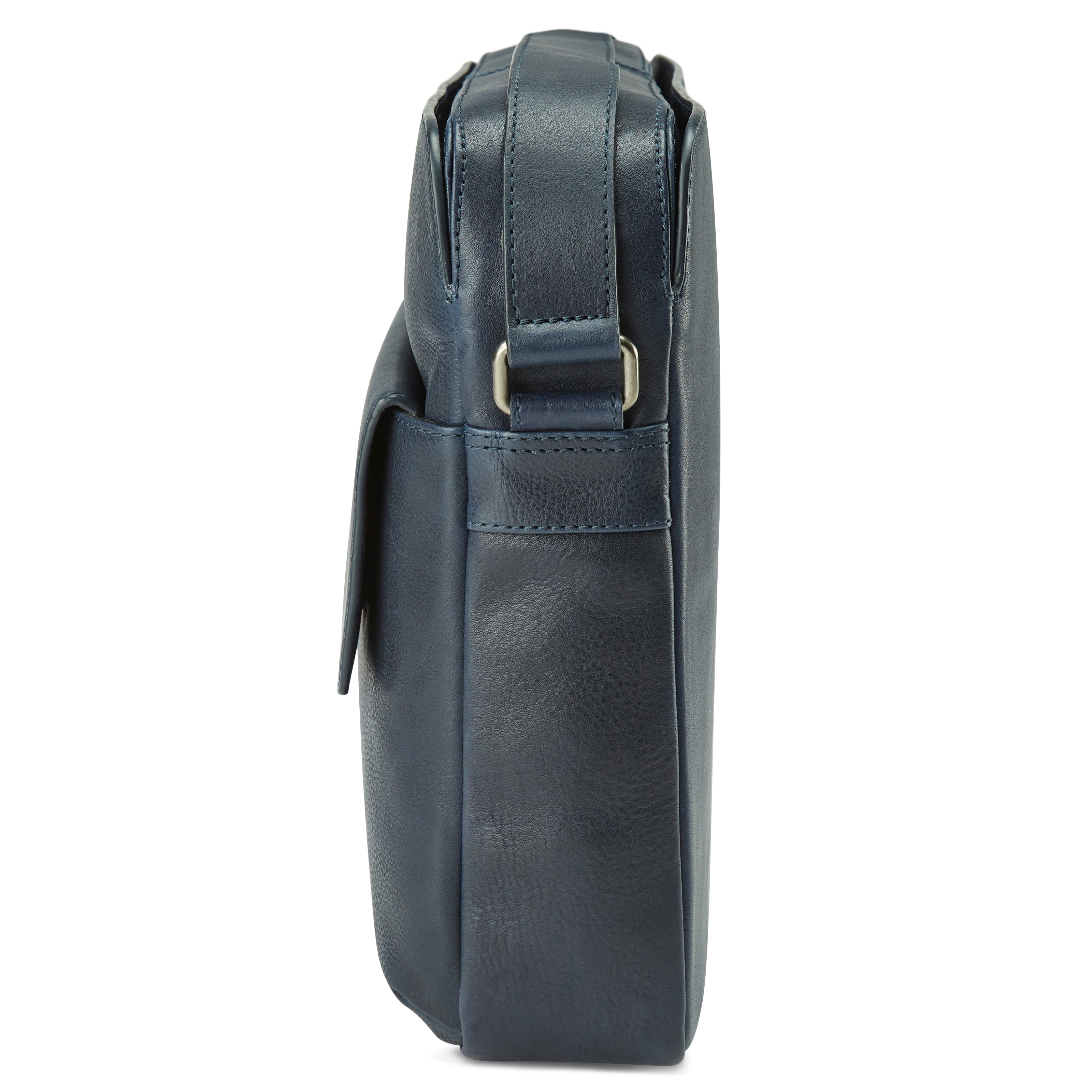 Lavi Navy Leather Messenger Bag  - 4