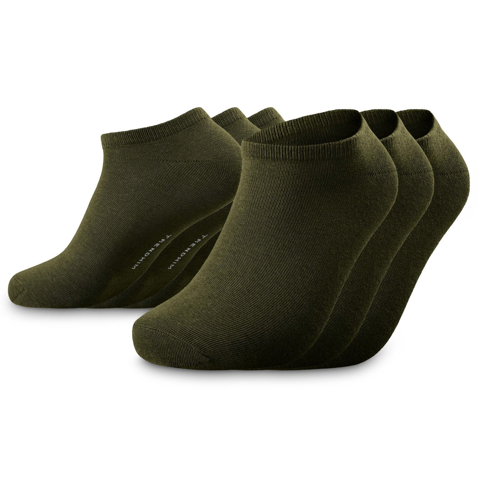 TrueFeel | Lot de 3 paires de socquettes vert olive en coton premium TrueFeel | Lot de 3 paires de socquettes vert olive en coton premium