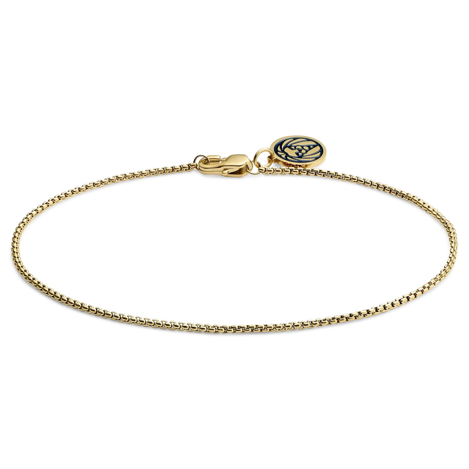 Essentials | Pulsera de cadena de caja curvada dorada de 1 mm Essentials | Pulsera de cadena de caja curvada dorada de 1 mm