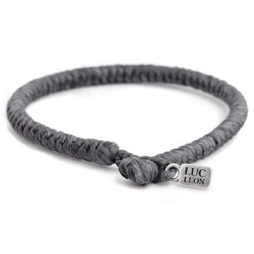 Grey Woven Waxed Cotton Bracelet