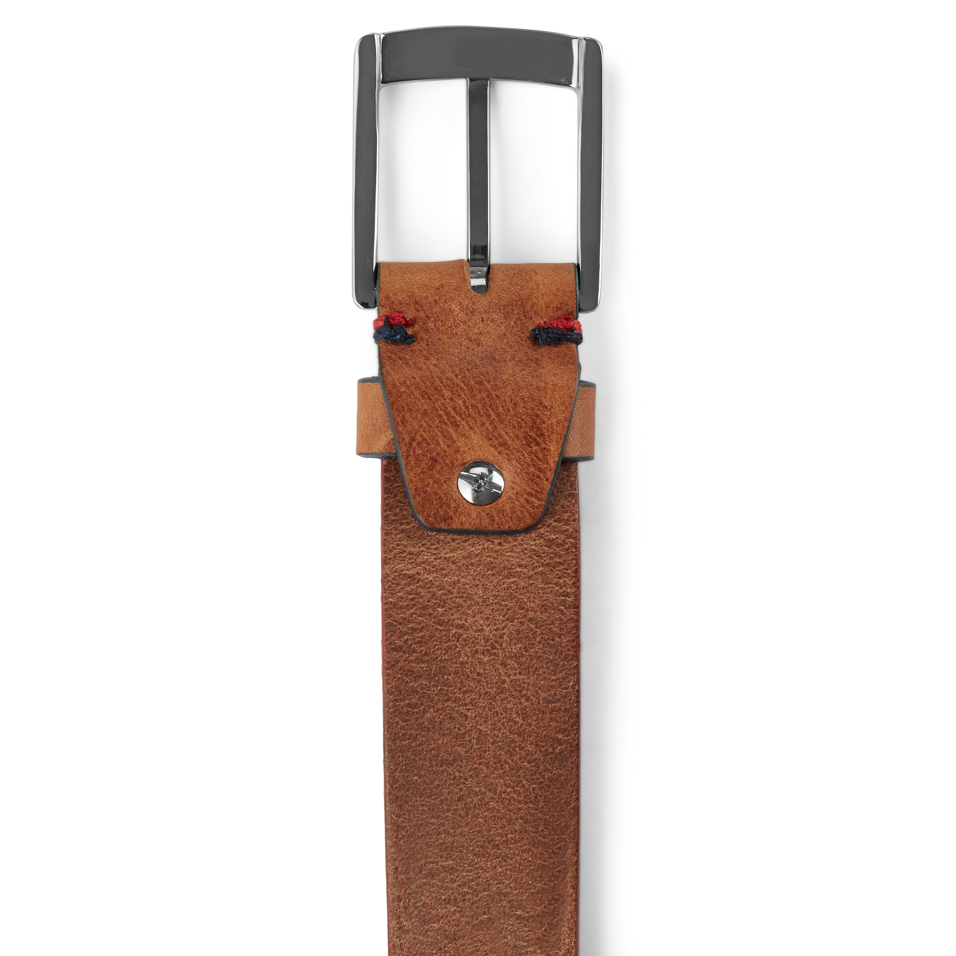 Klassieke Cognackleurige Lederen Riem - 4