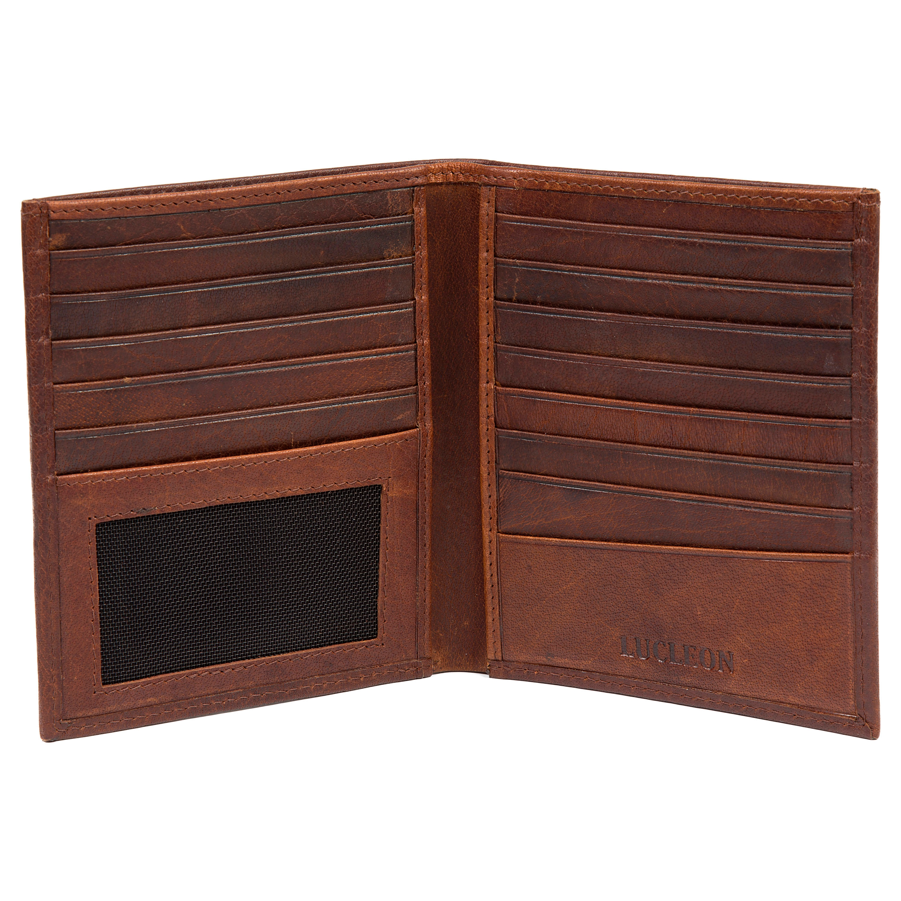Cartera Montreal de cuero canela con 13 ranuras RFID - 2