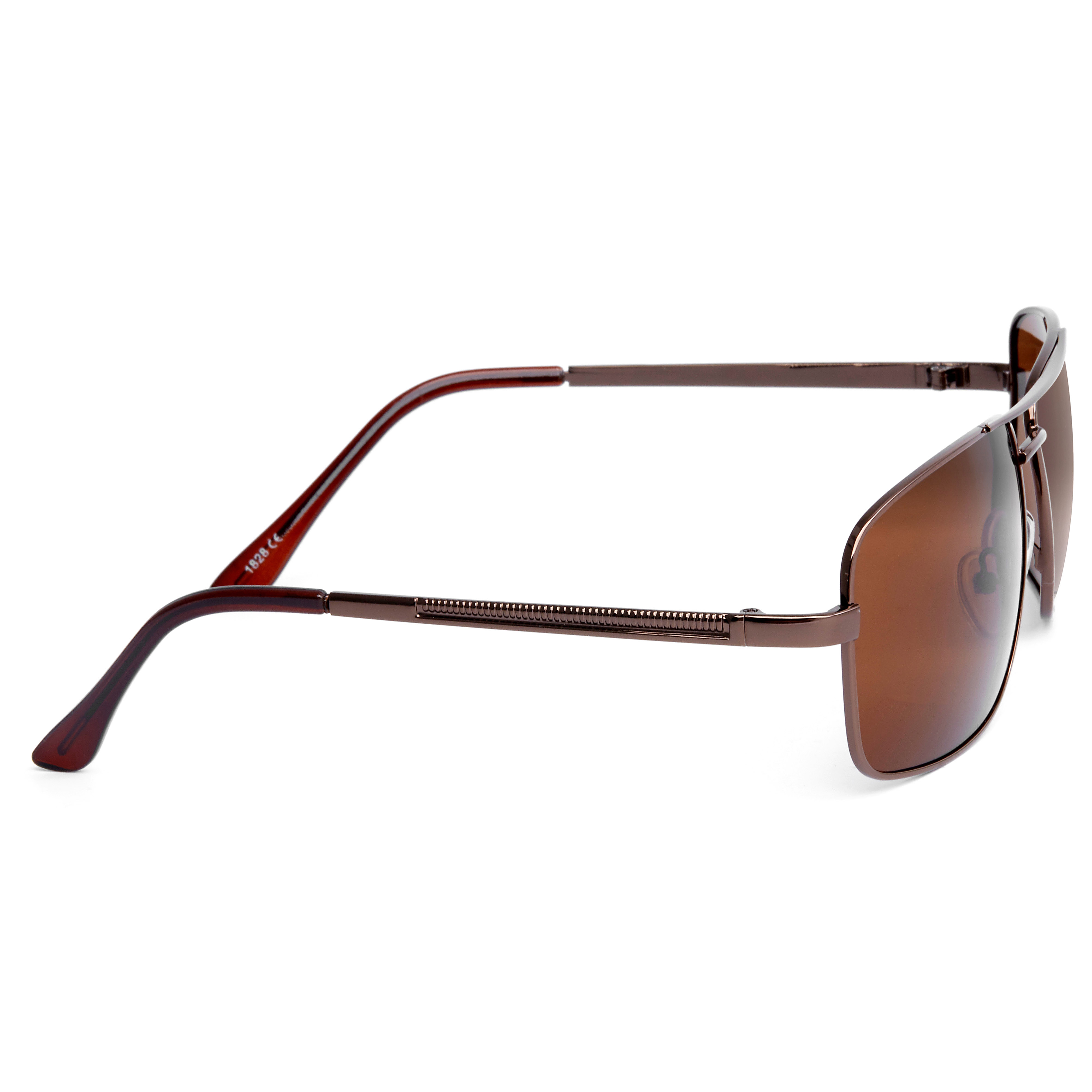 Rektangulära Bruna Polariserade Solglasögon - 3