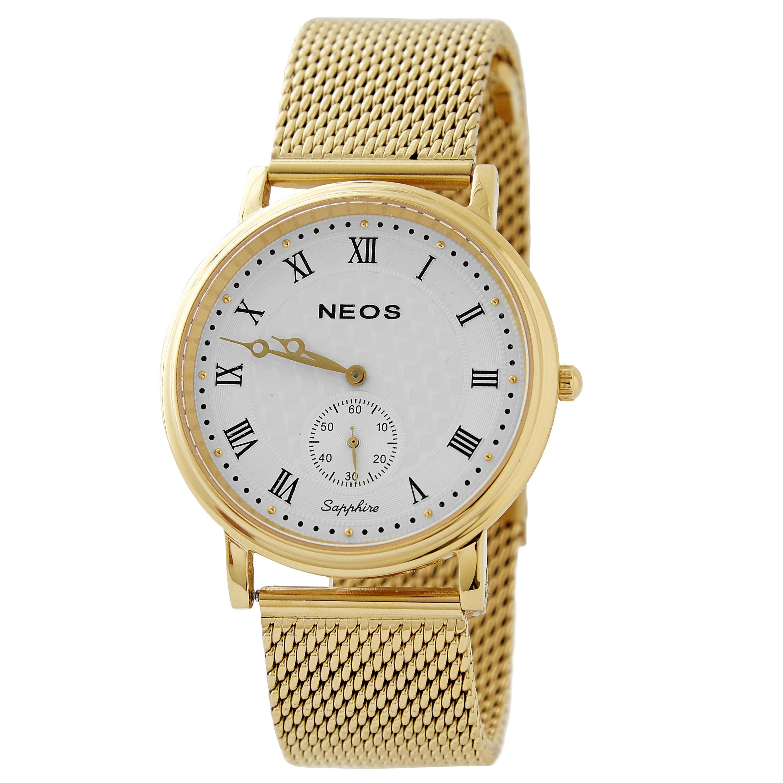 Klassische goldene Uhr mit Saphirkristall aus Edelstahl - 1