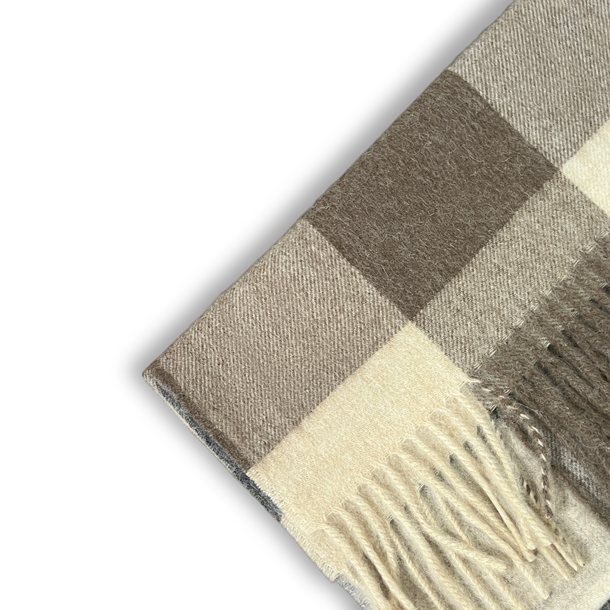 Aurora | Brun & Sand Ternet Lammeuld Tørklæde - 4