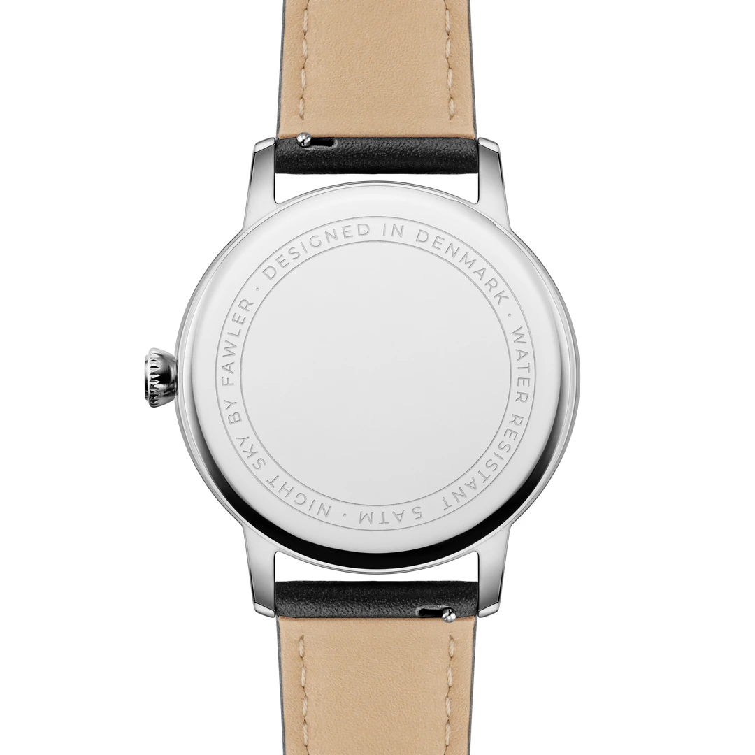 Night Sky | Zilverkleurig GMT-horloge met Wijzerplaat van Aventurijn Night Sky | Zilverkleurig GMT-horloge met Wijzerplaat van Aventurijn