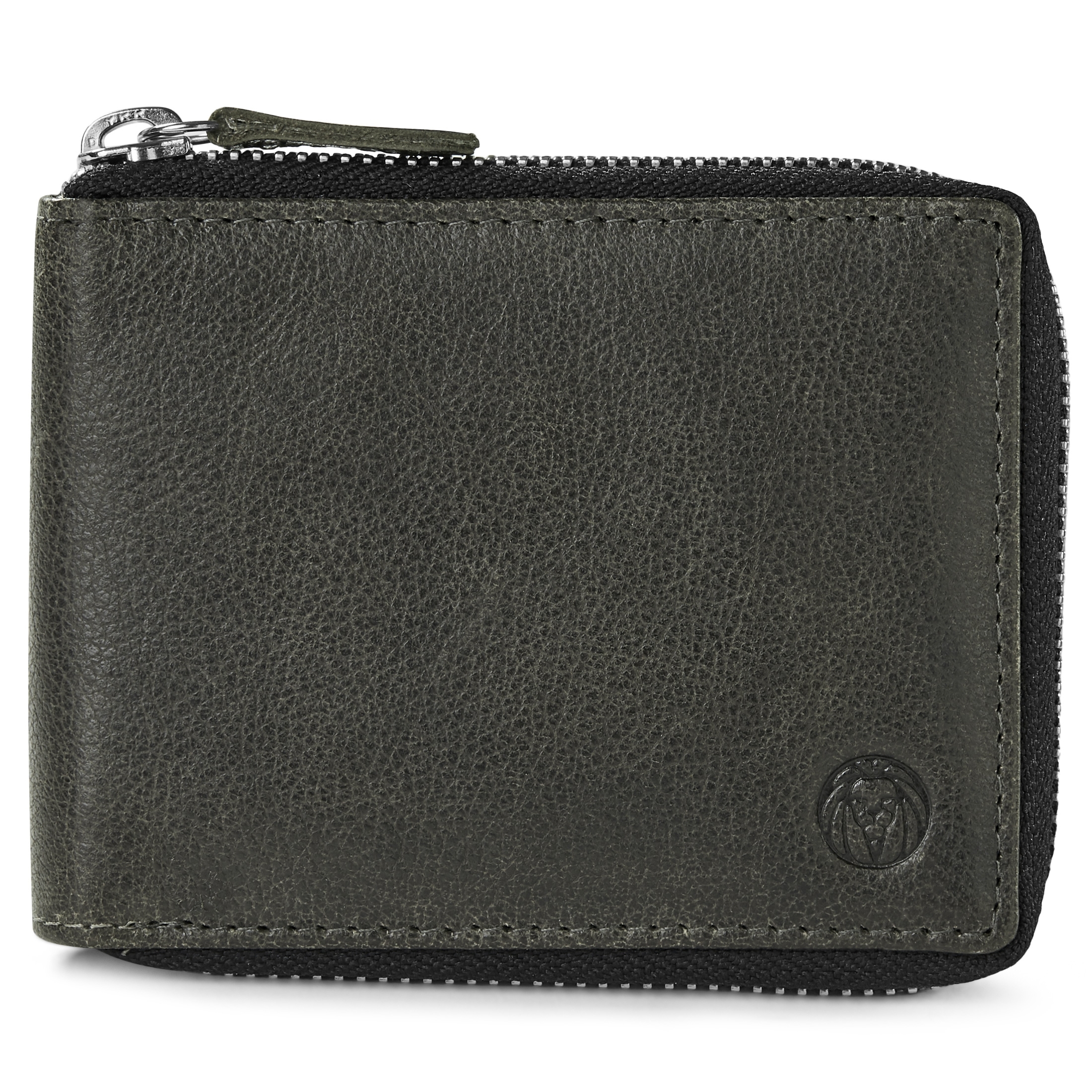 Licio Braungraue RFID Leder Geldbörse Mit Reißverschluss - 3