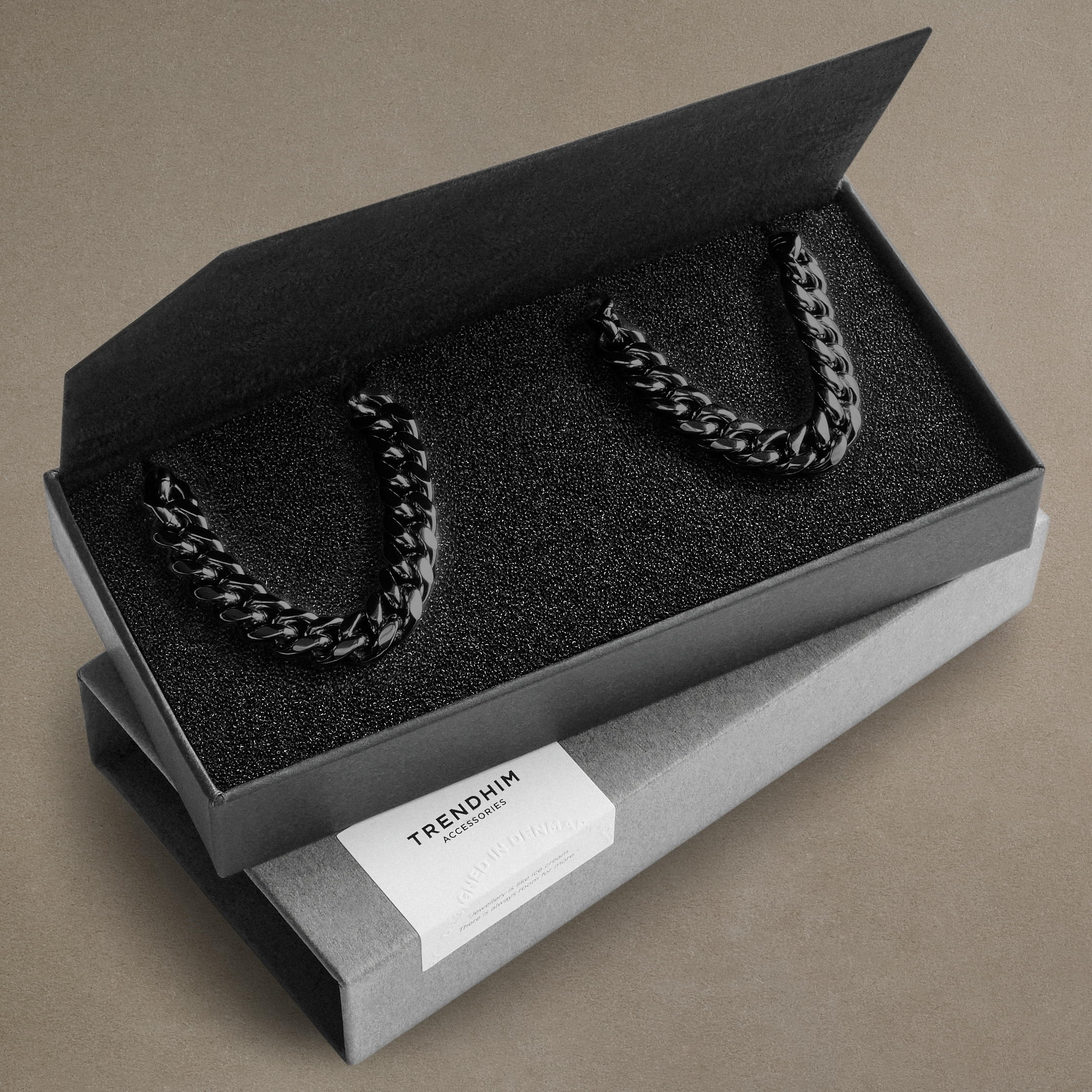 8 mm Sort Kirurgisk Stål Armbånd & Halskæde Gaveæske - 3