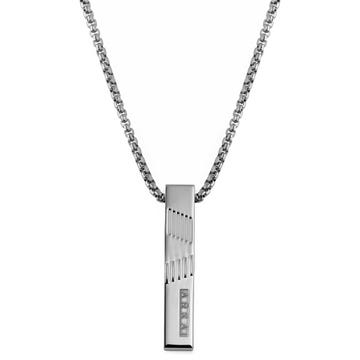 Rico | Silver-Tone Stainless Steel Rectangular Box Chain Necklace