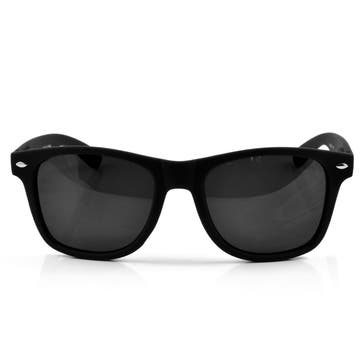 Matné čierne retro slnečné okuliare 