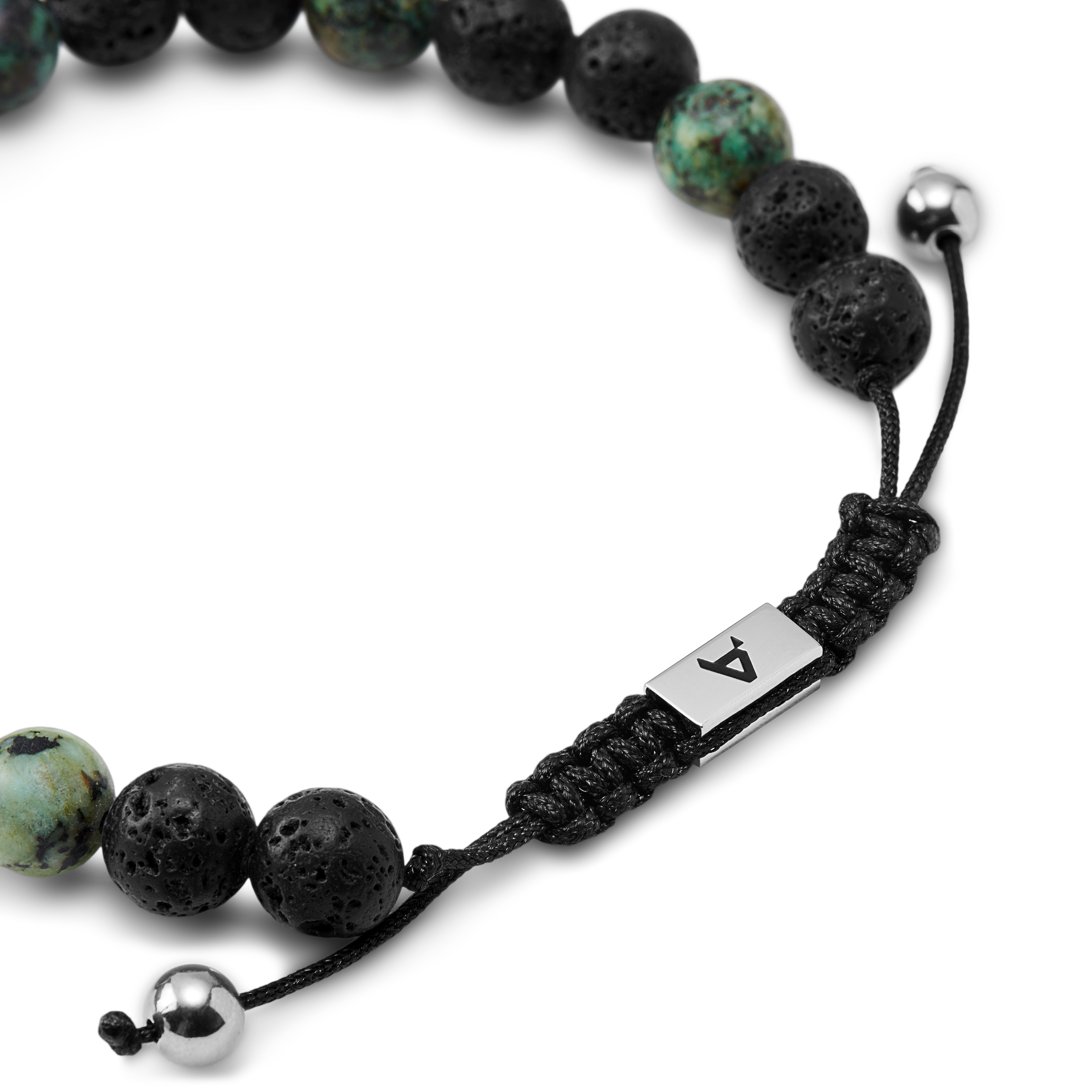 Sanatio | 8 mm Lavasten & Afrikansk Turkis Armbånd - 2