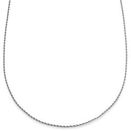 Argentia | 925s | Collar de cadena de eslabones tipo cuerda plata de ley chapada en rodio de 2 mm