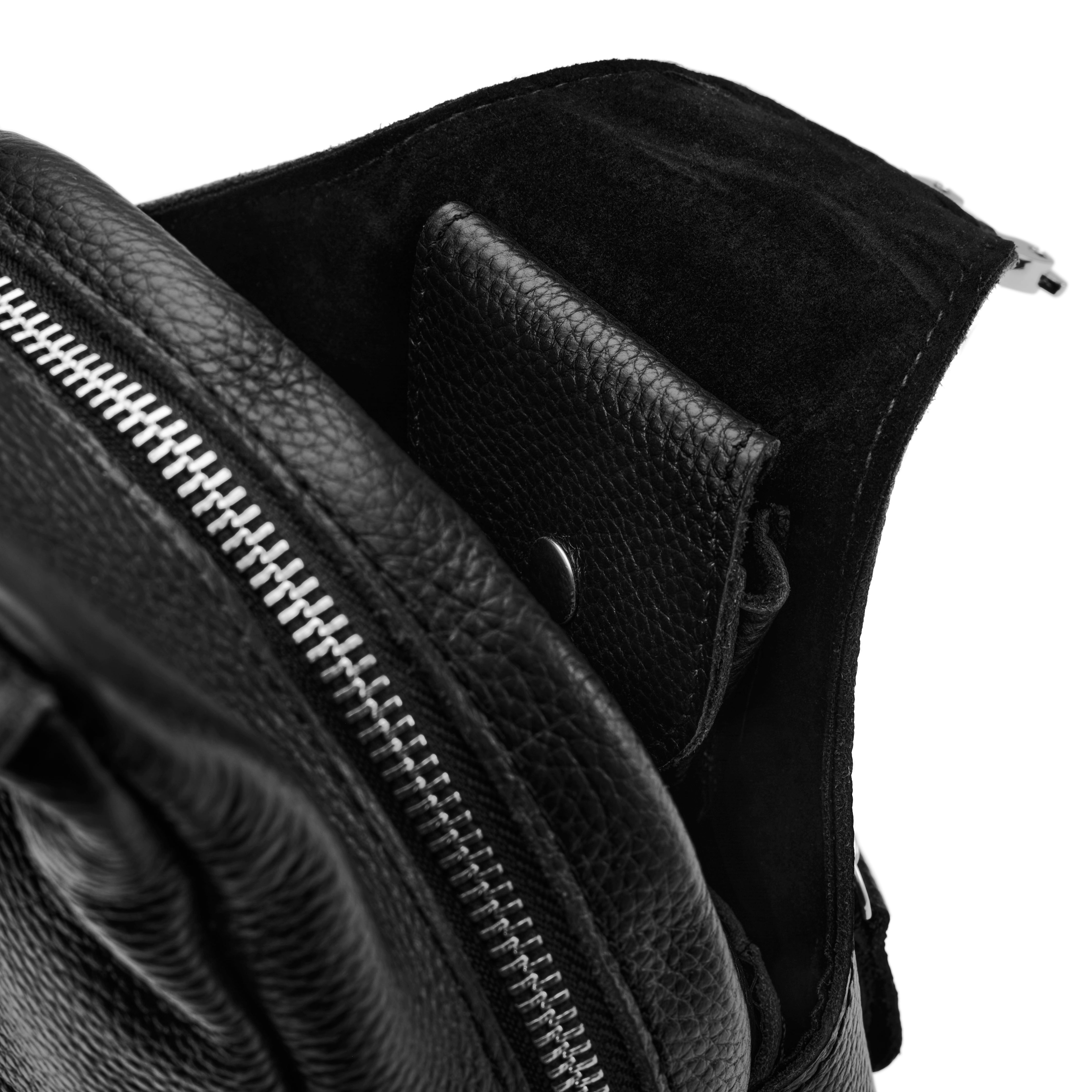 Μαύρη Δερμάτινη Τσάντα Ώμου Single Strap - 10