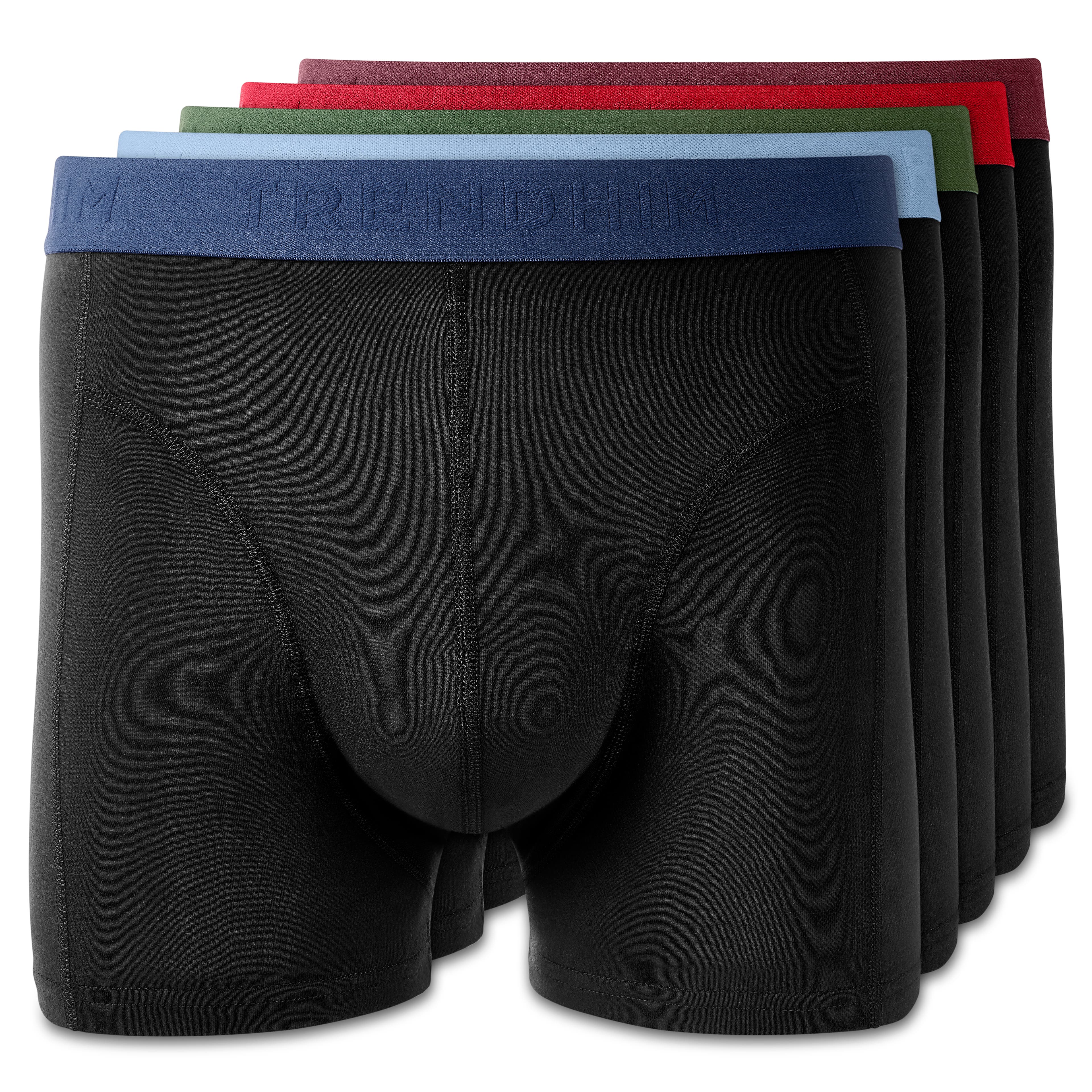 FlexFeel | Paquete de 5 boxers de algodón negros | Cinturones de color oscuro FlexFeel | Paquete de 5 boxers de algodón negros | Cinturones de color oscuro