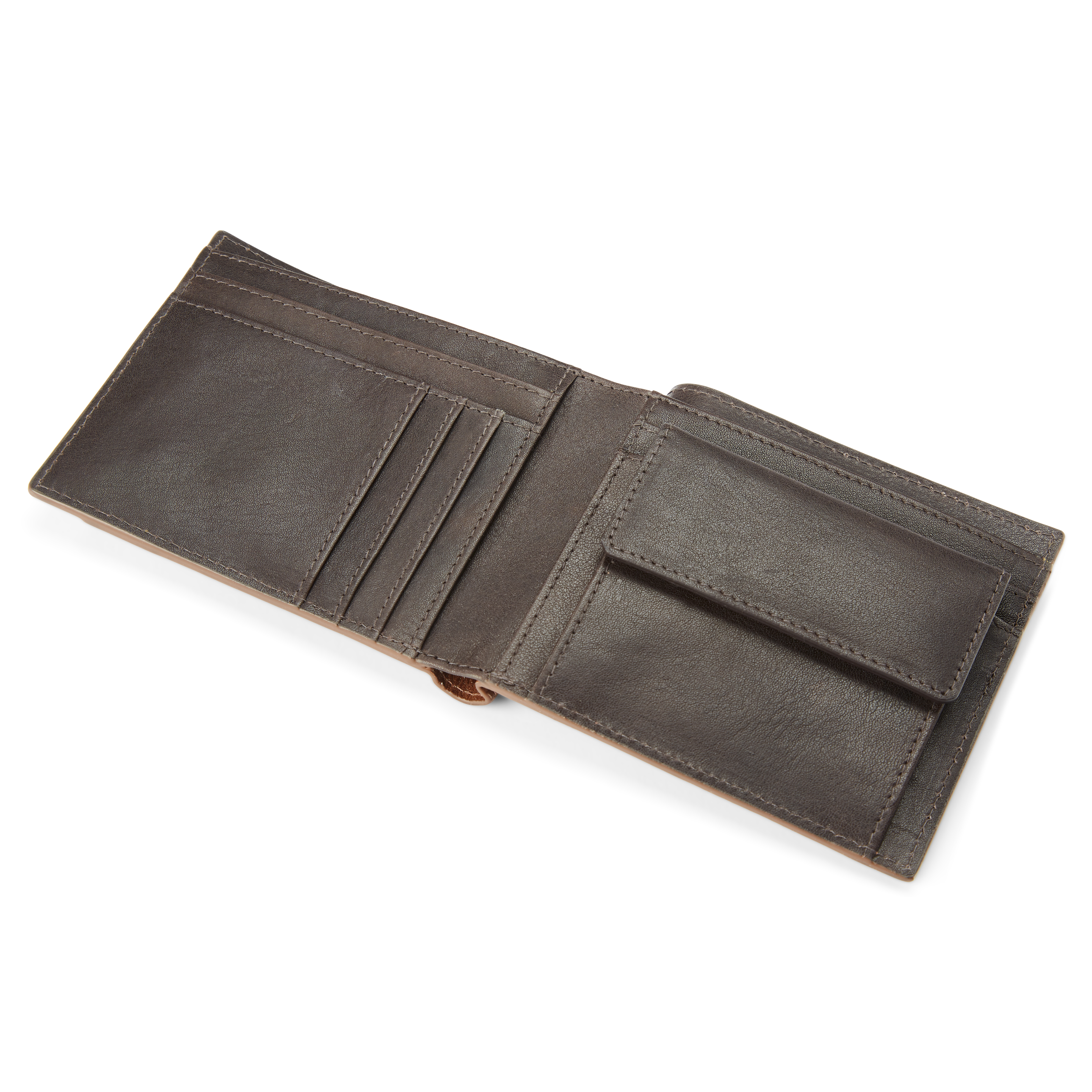 Cartera y tarjetero de cuero canela y marrón oscuro con bloqueo RFID Lincoln - 8