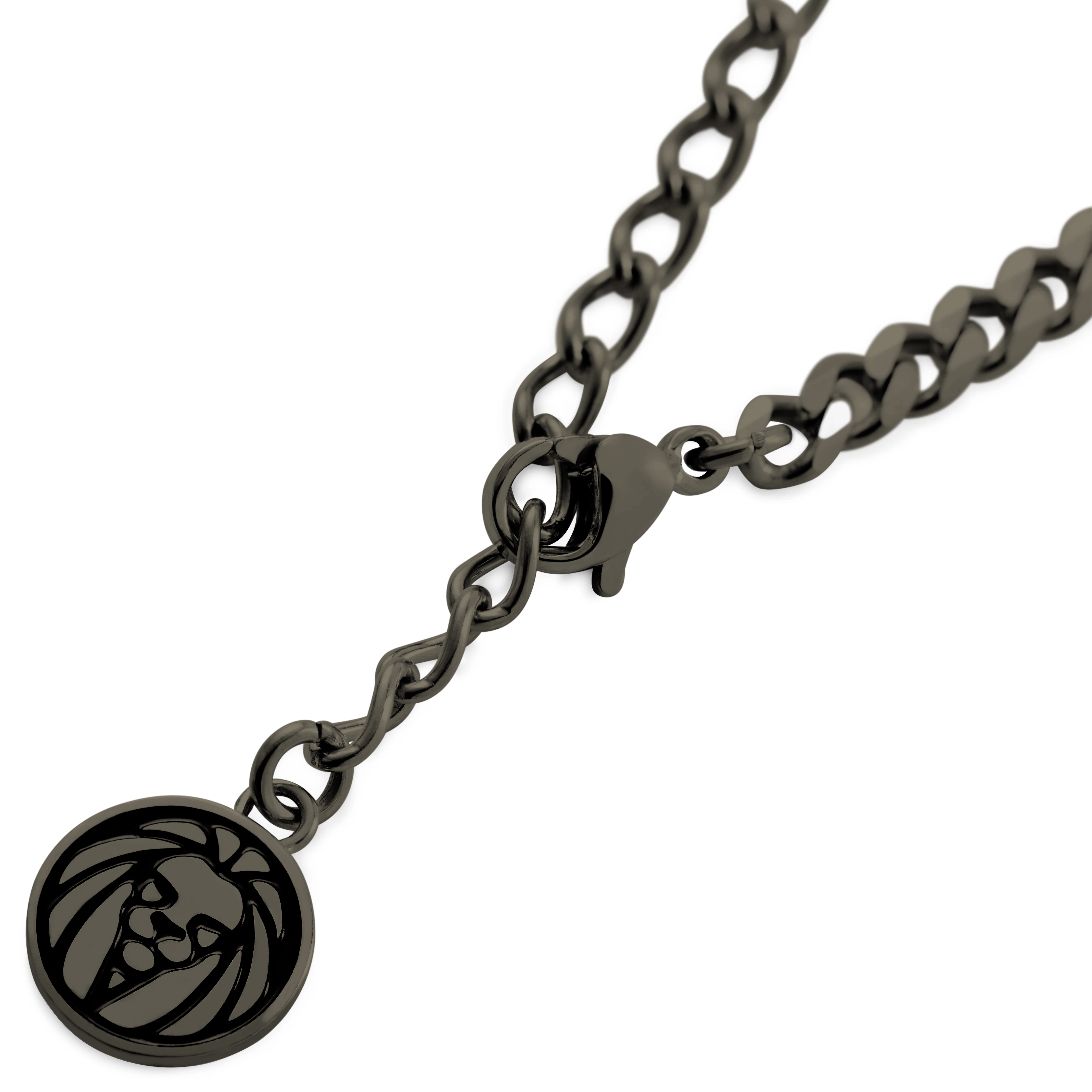 Icarus | Gunmetal Black Stainless Steel Geometric Pattern Dog Tag Necklace - 7