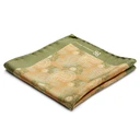 Light Green & Orange Vintage Print Silk Pocket Square Light Green & Orange Vintage Print Silk Pocket Square