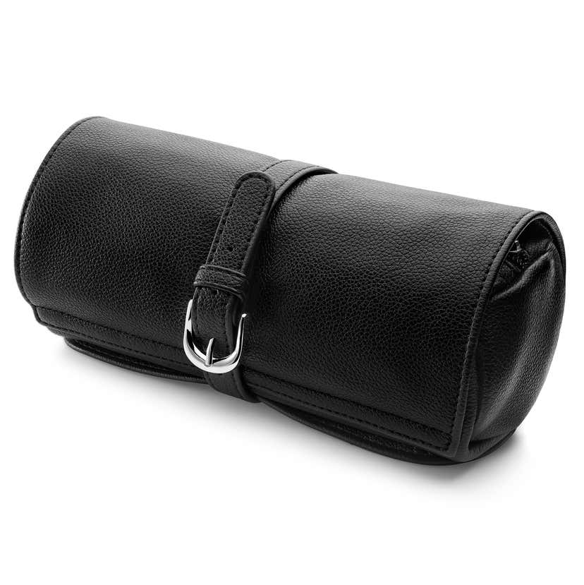 Black Leather Watch and Jewellery Travel Roll | In stock! | Trendhim