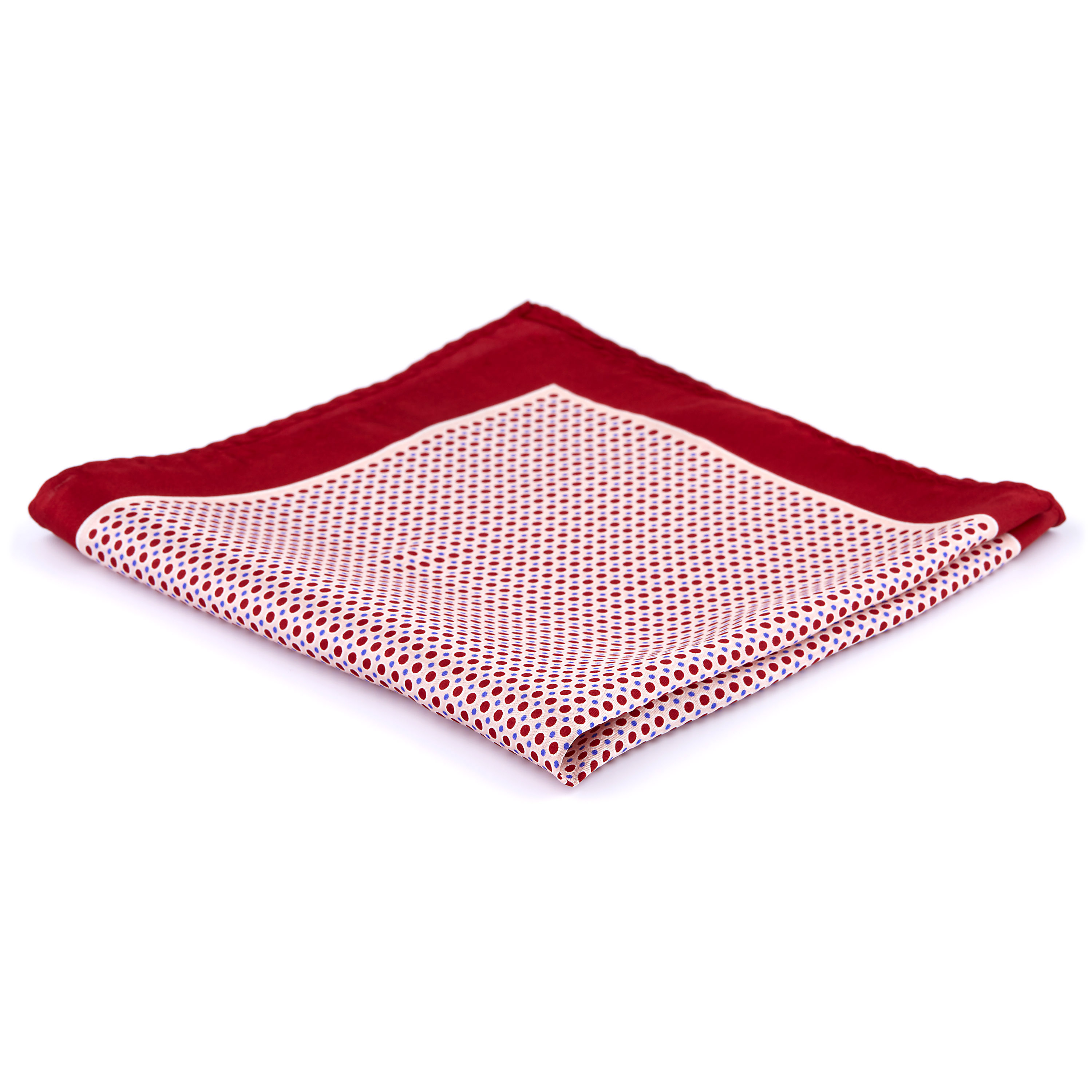 Red Polka Dots Silk Pocket Square - 1
