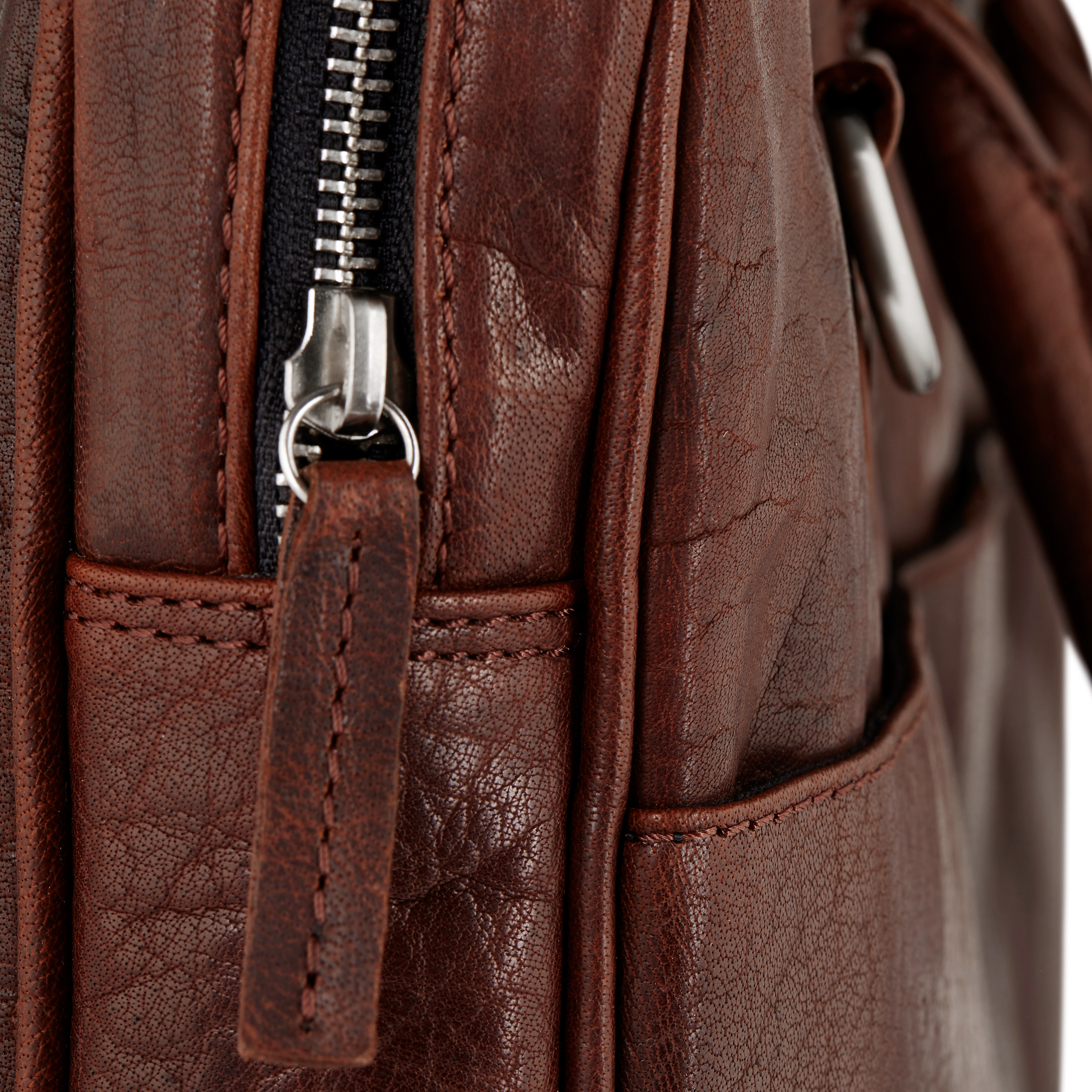 Montreal - Sac à bandoulière pro en cuir marron 17'' - 10