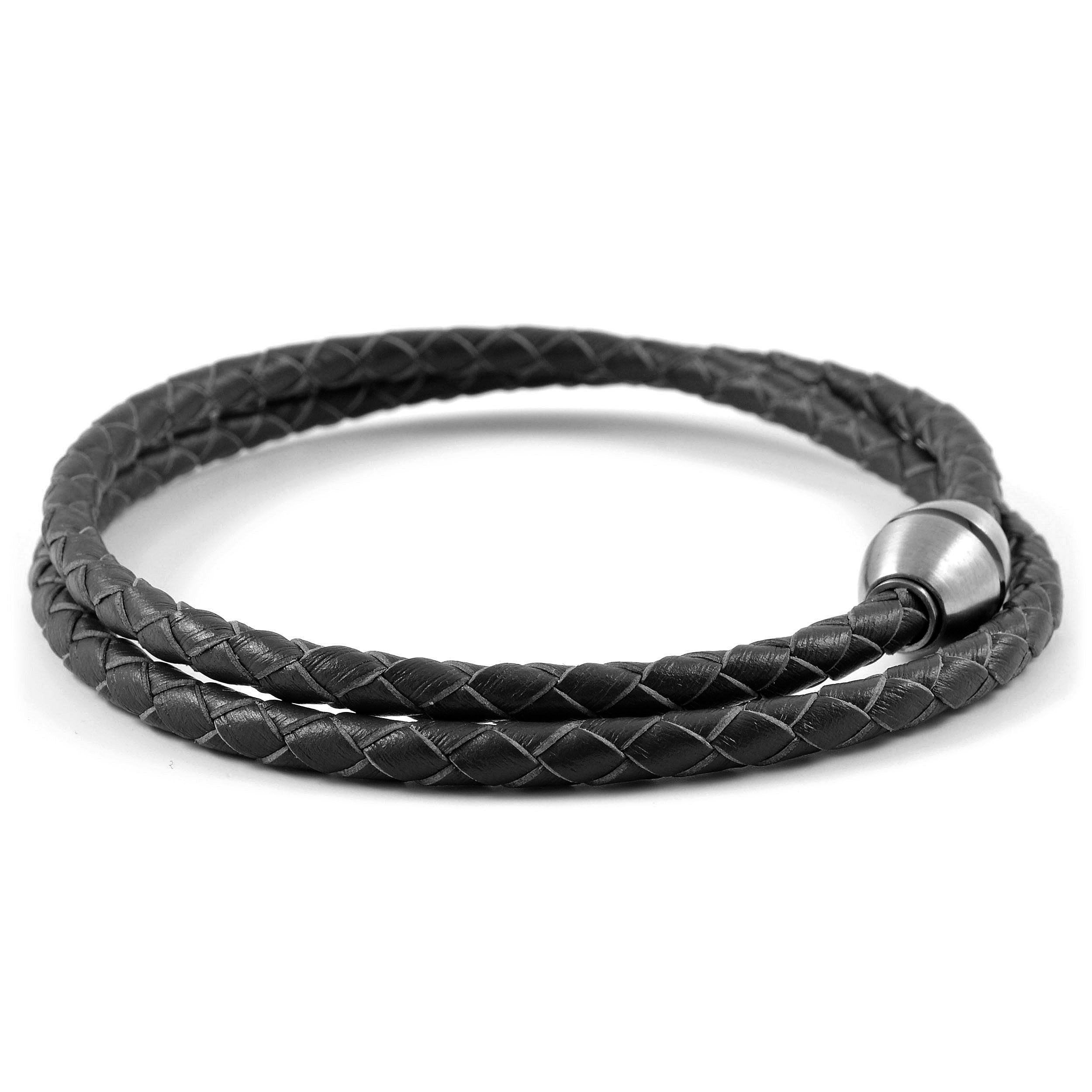 Black Bolo Twisted Leather Bracelet - 2