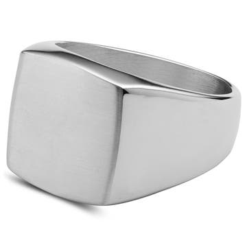 Gravel | Silver-Tone Stainless Steel Signet Ring